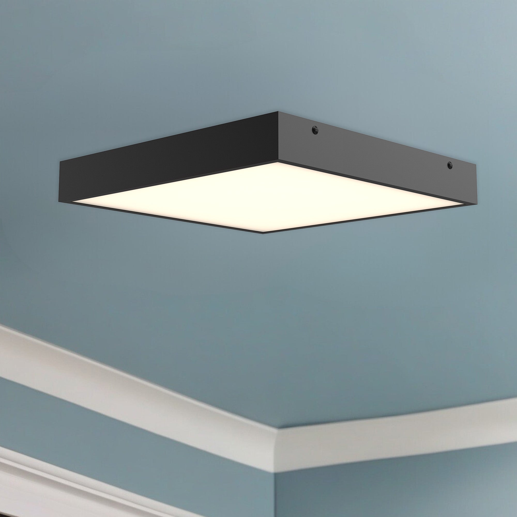 Sydney 14-in Matte Black LED Flush Mount