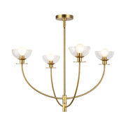 ALORA MOOD Lighting CH515226BGCL Chandelier, 4 Lights, Brushed Gold/Clear Glass
