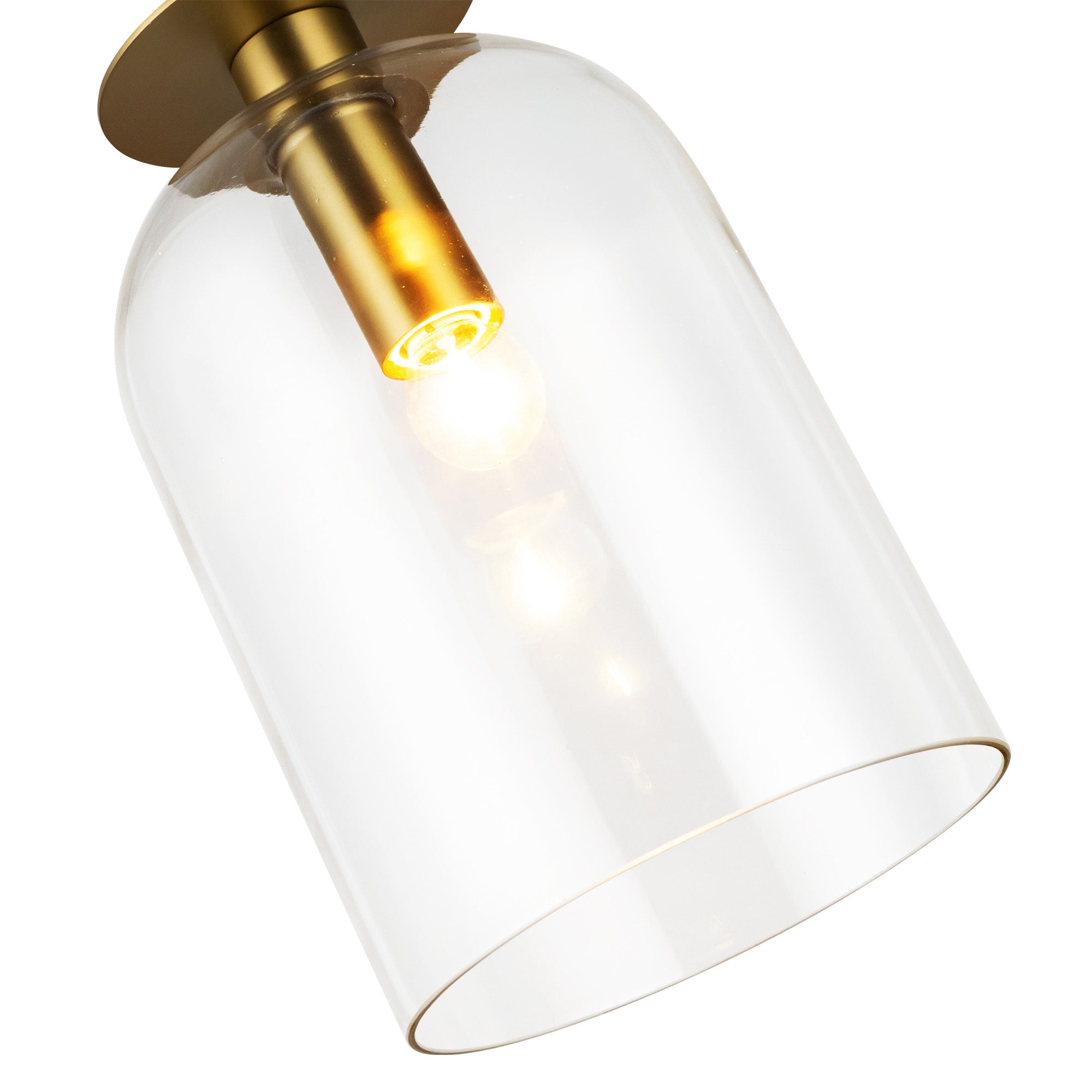 Sylvia 8-in Brushed Gold/Clear Glass 1 Light Pendant