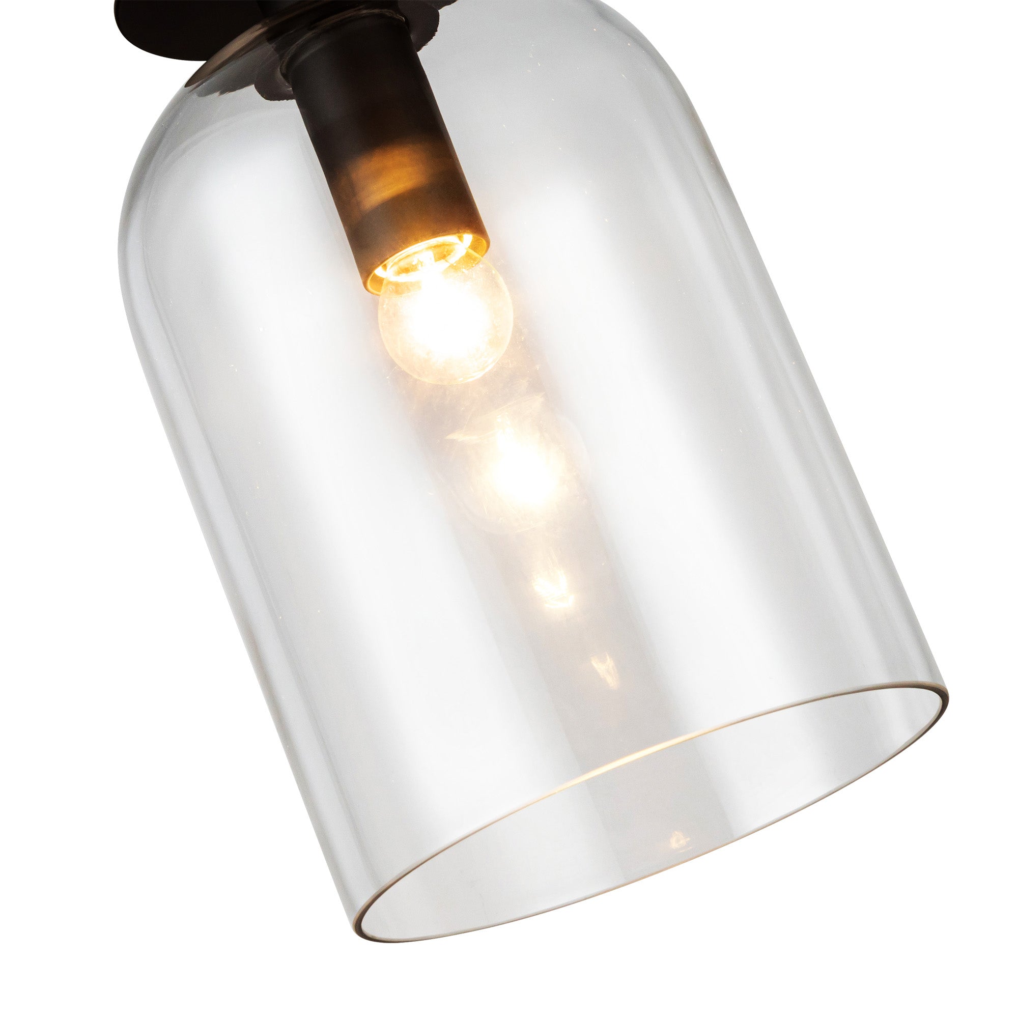 Sylvia 8-in Matte Black/Clear Glass 1 Light Pendant