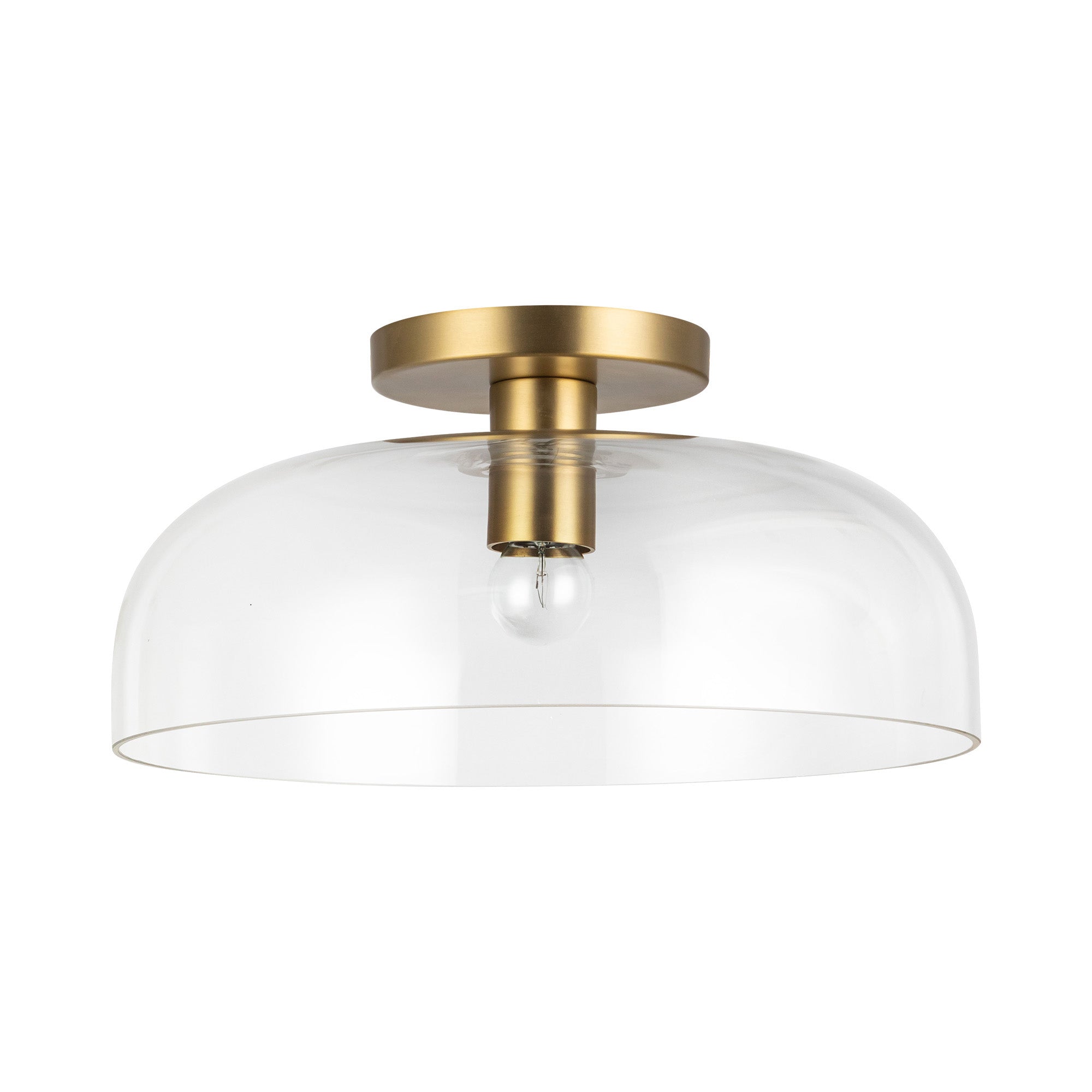 Sylvia 12-in Brushed Gold/Clear Glass 1 Light Semi-Flush
