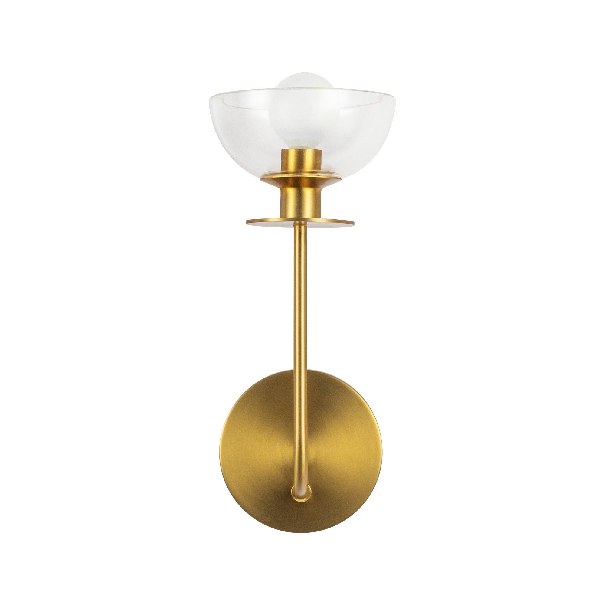 Sylvia 5-in Brushed Gold/Clear Glass 1 Light Wall Vanity