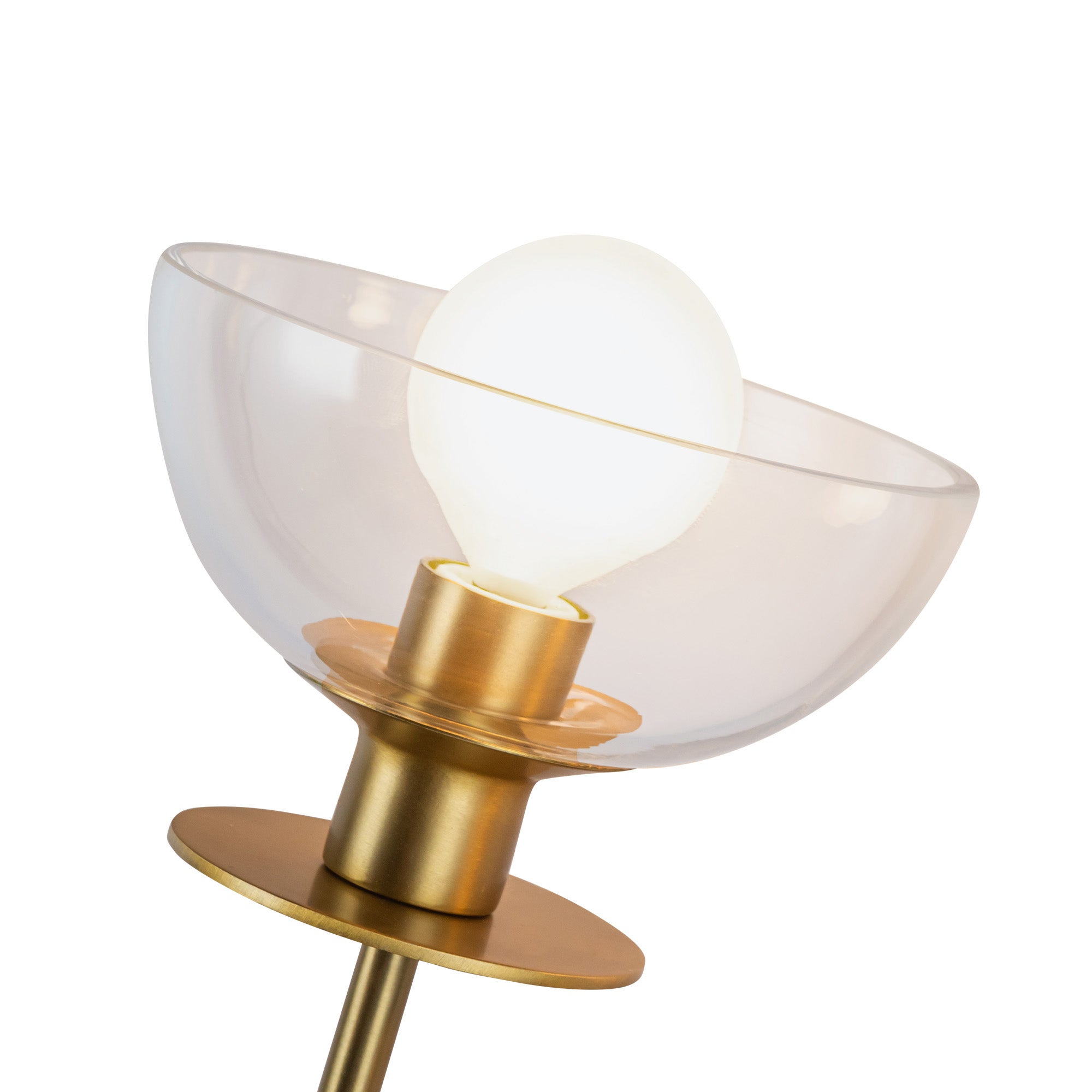 Sylvia 12-in Brushed Gold/Clear Glass 2 Lights Wall Vanity