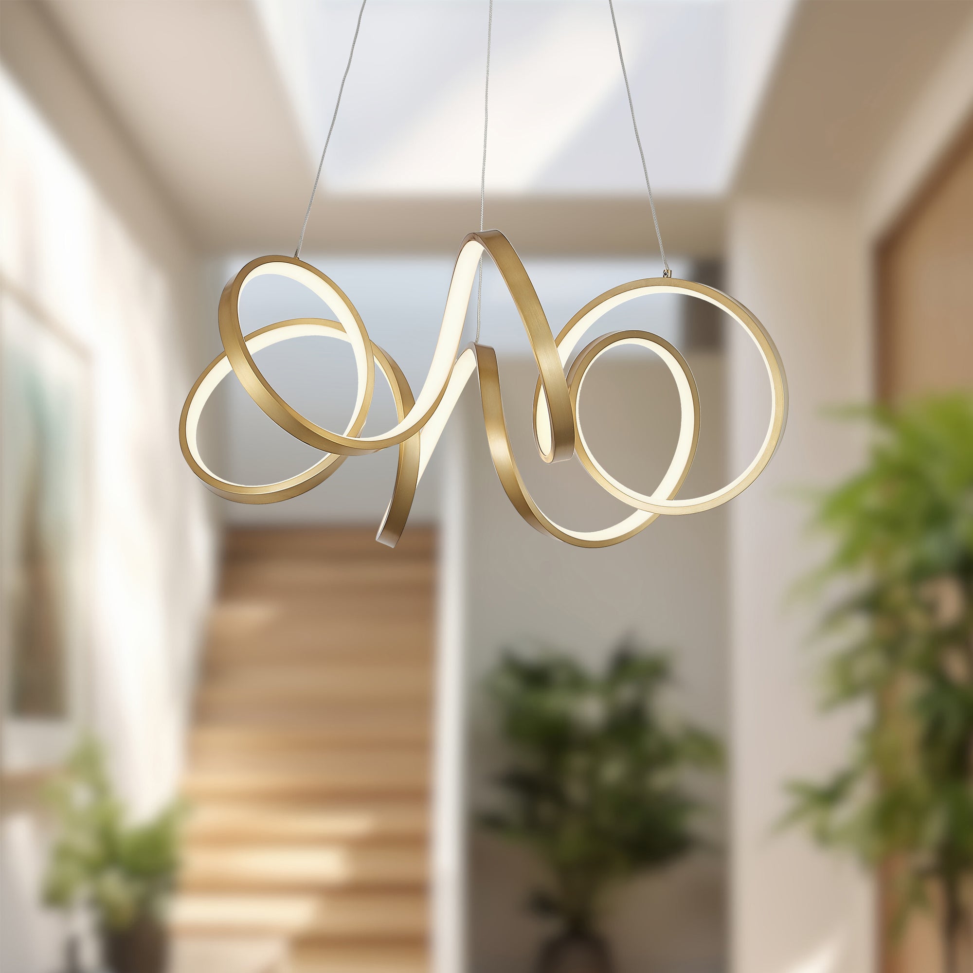 Synergy 24-in Antique Brass LED Chandeliers