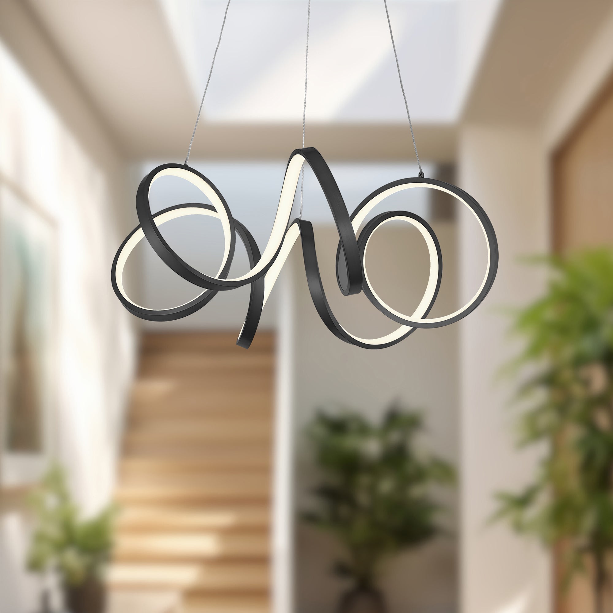 Synergy 24-in Black LED Chandeliers