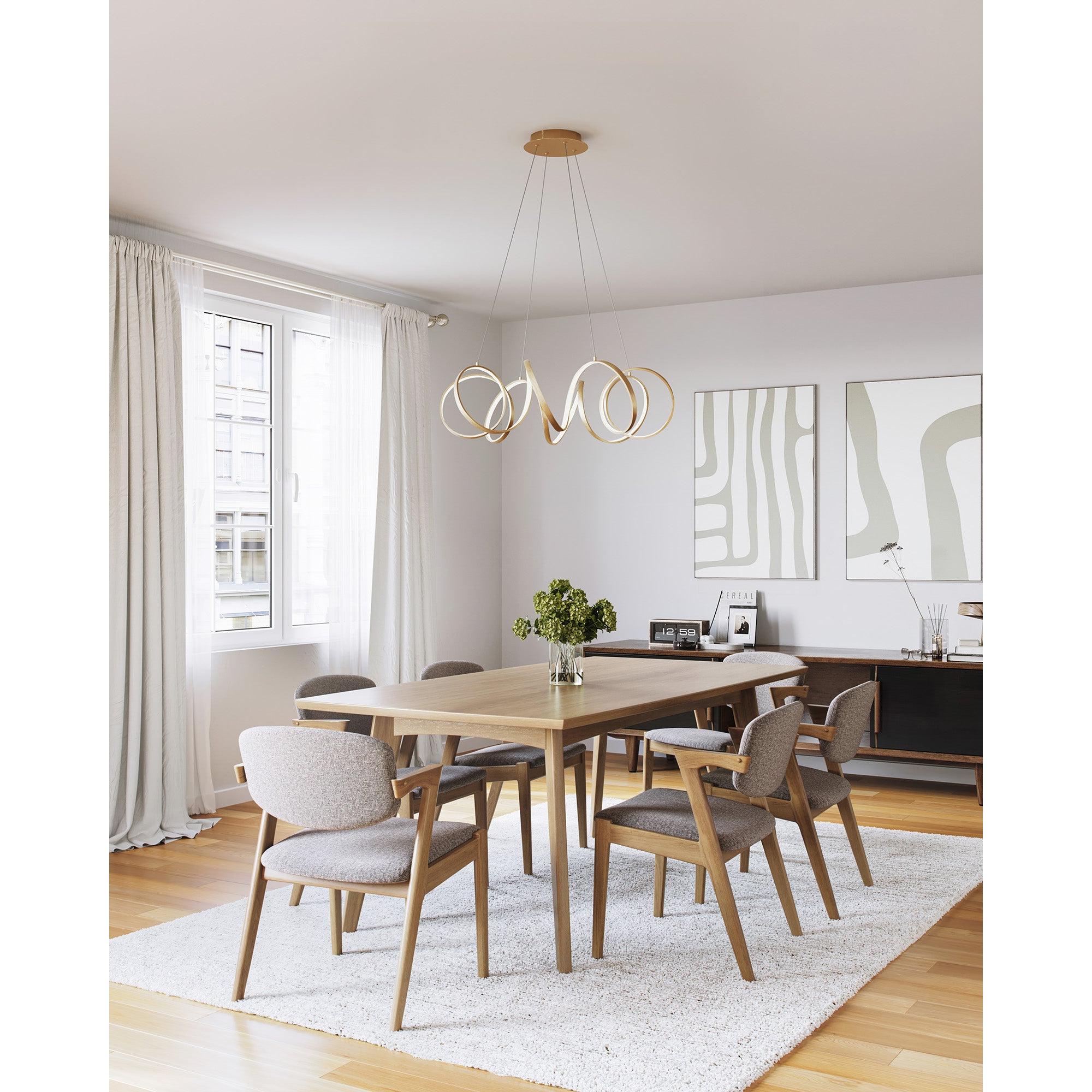 Synergy 34-in Antique Brass LED Chandeliers