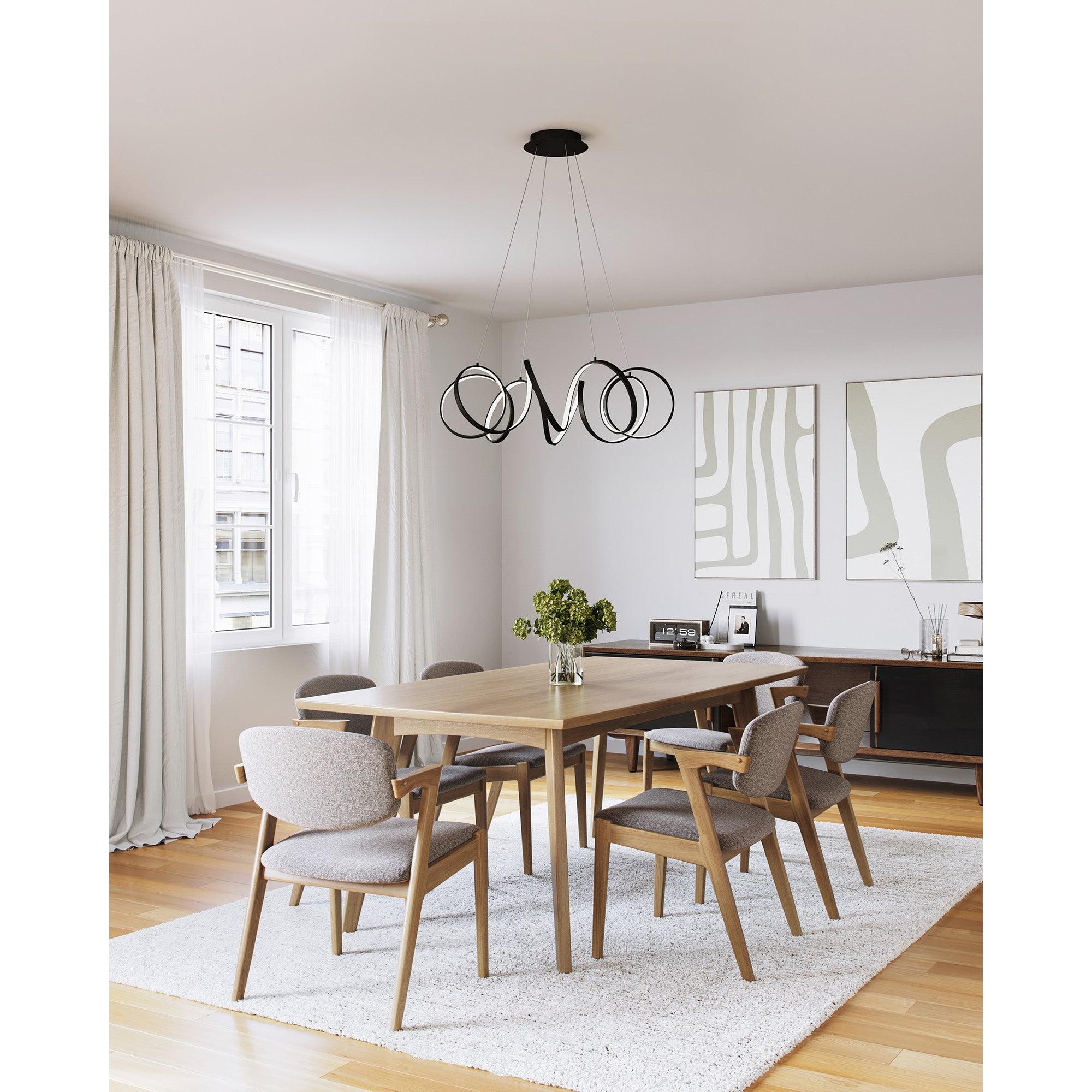 Synergy 34-in Black LED Chandeliers