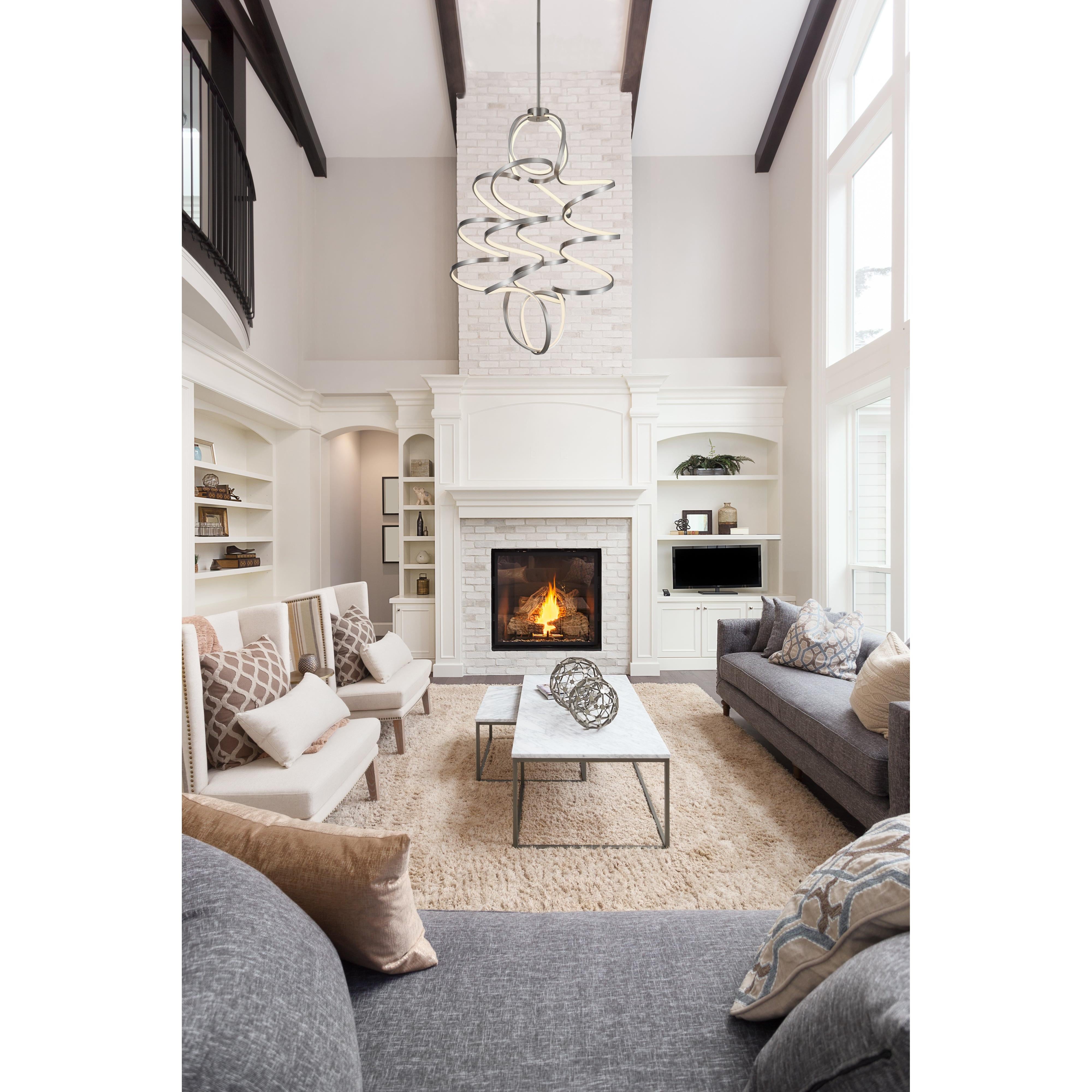 Synergy 41-in Antique Silver LED Chandeliers