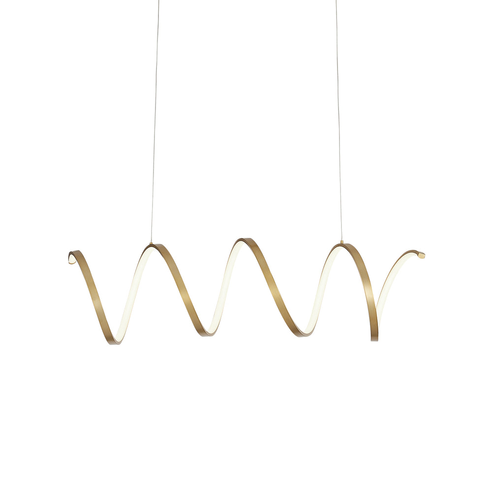 Kuzco Lighting LP93742-AN Synergy 42-in LED Linear Pendant, UL Damp Rated, Antique Brass
