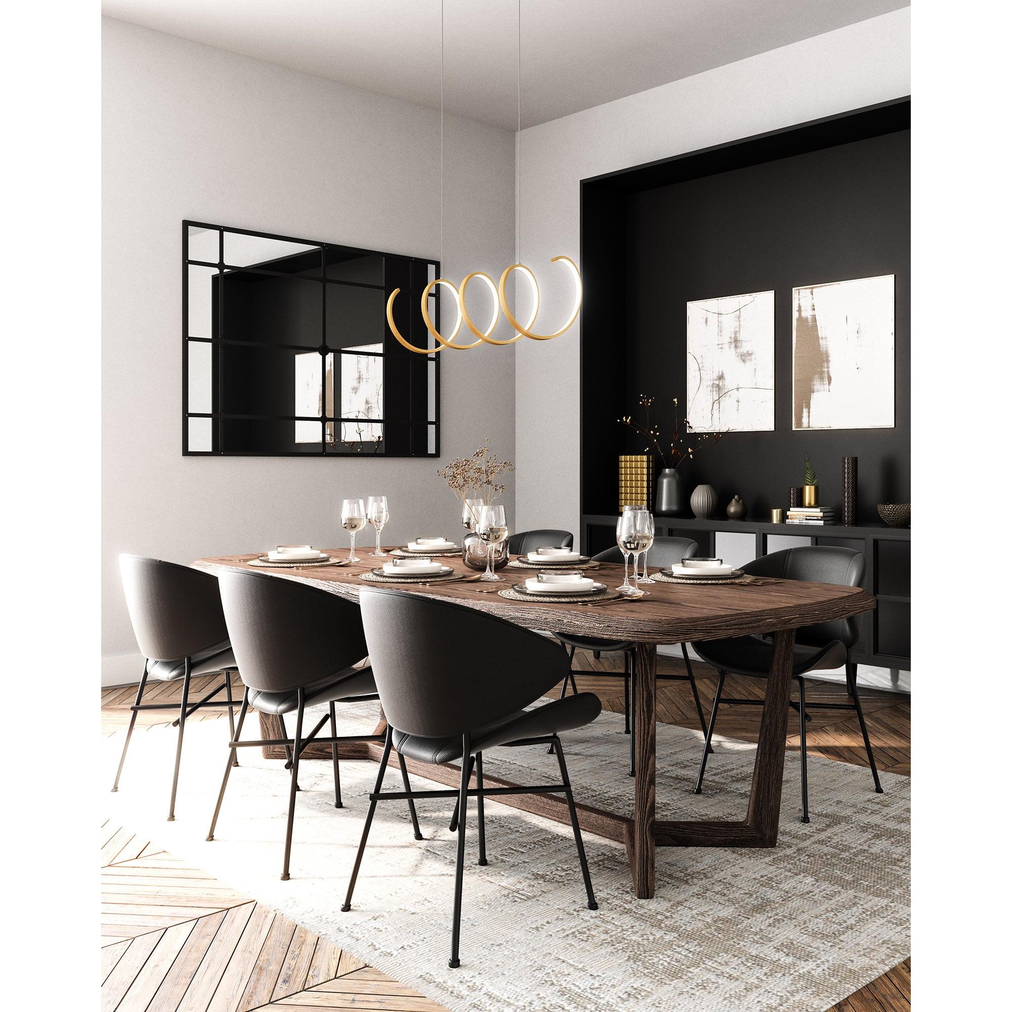 Synergy 42-in Antique Brass LED Linear Pendant