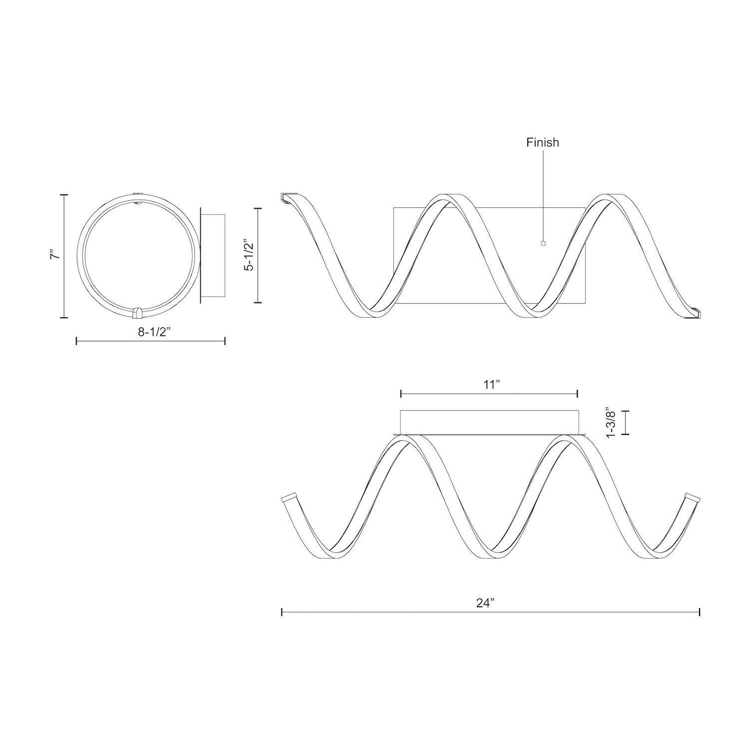 Synergy 24-in Antique Silver LED Wall Sconce