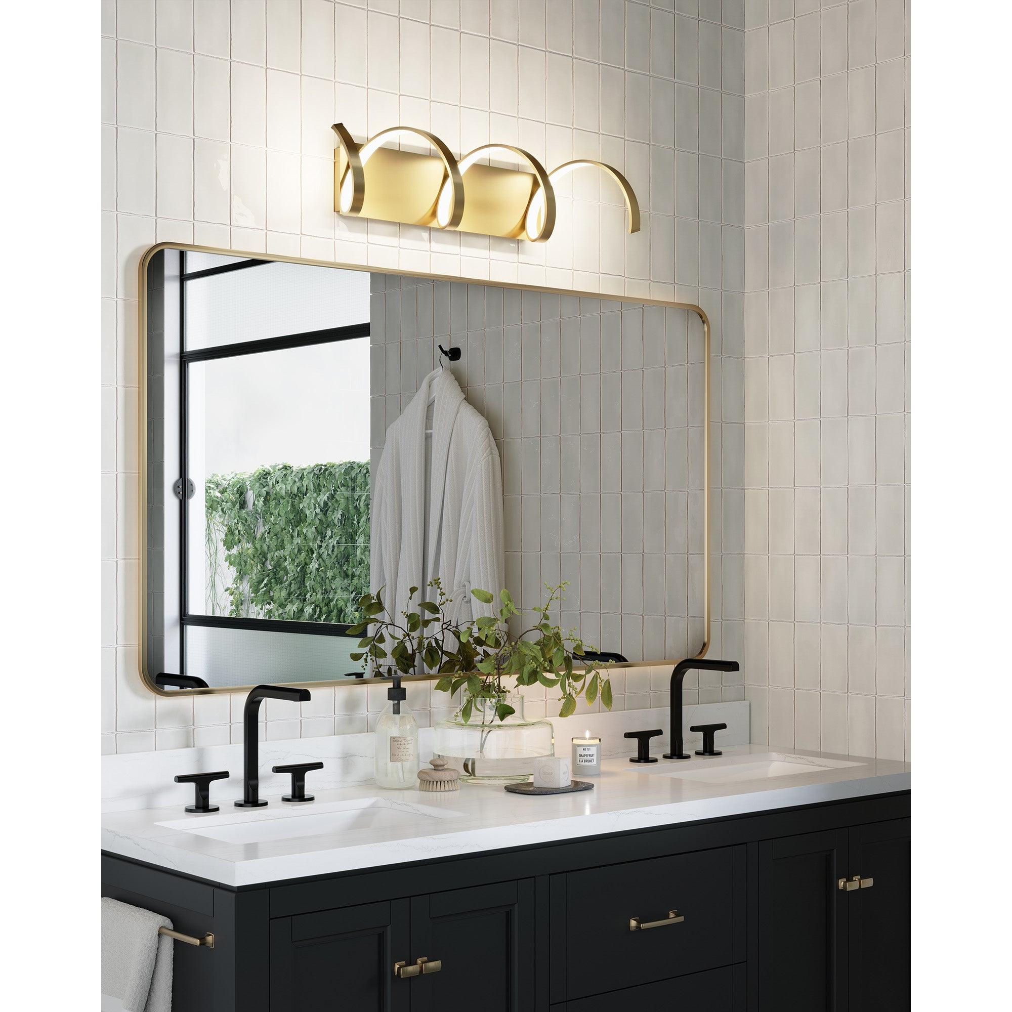 Synergy 30-in Antique Brass LED Wall Sconce