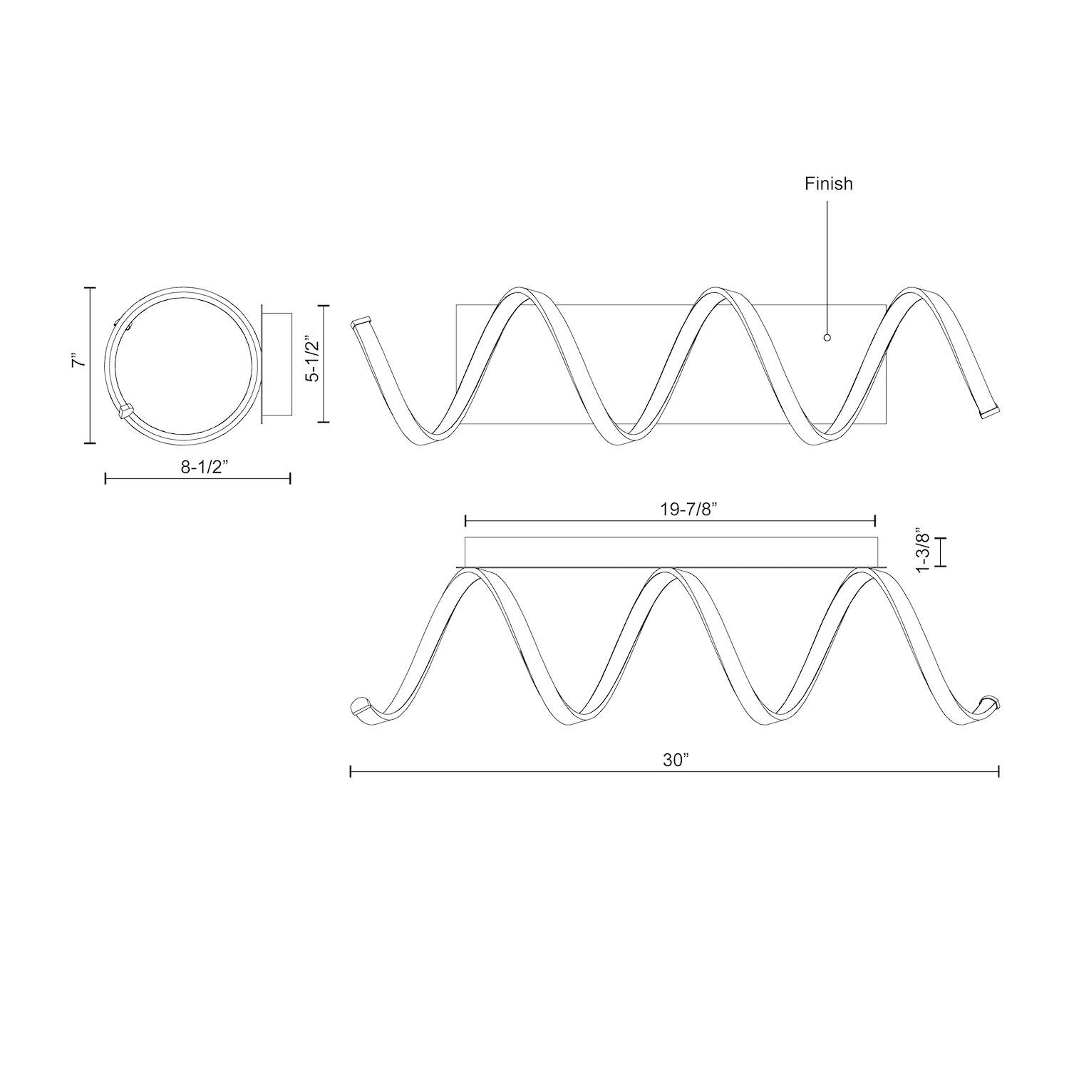 Synergy 30-in Antique Silver LED Wall Sconce