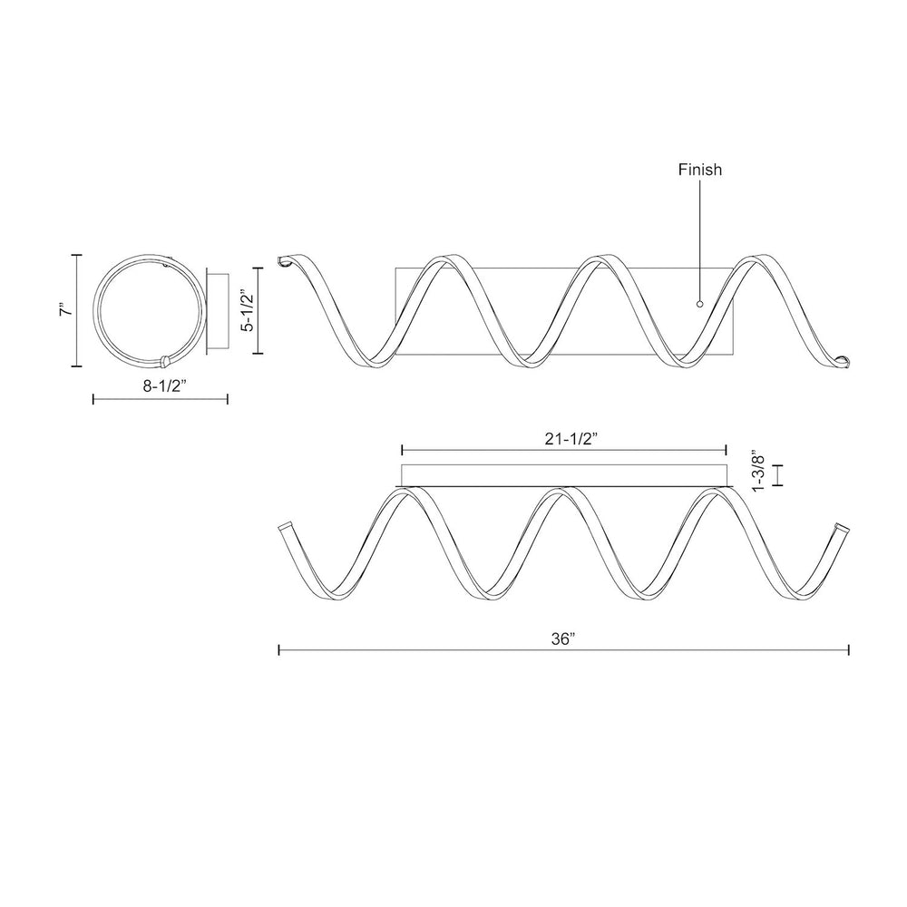 Kuzco Synergy 36-in WS93736-AS Wall Sconce, LED, Antique Silver