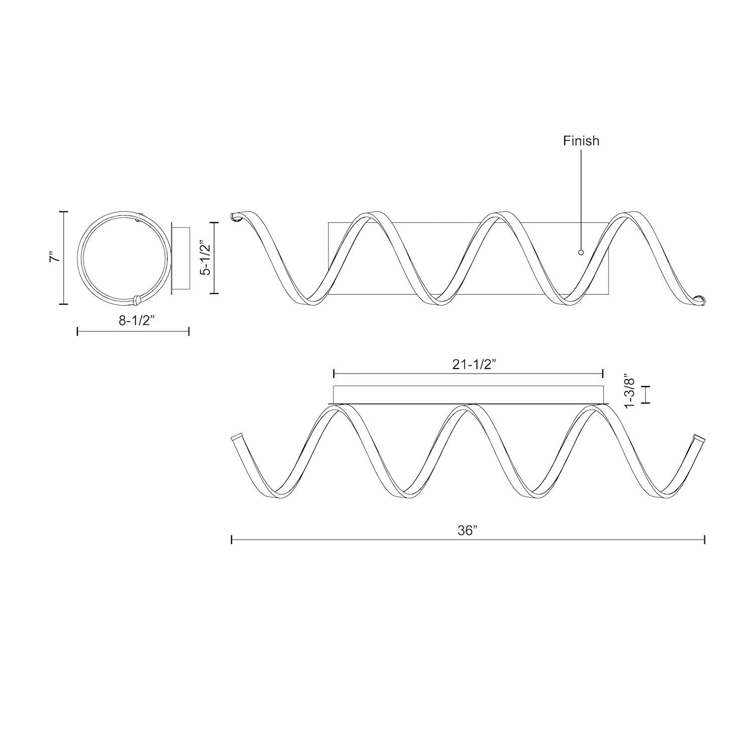 Synergy 36-in Antique Brass LED Wall Sconce