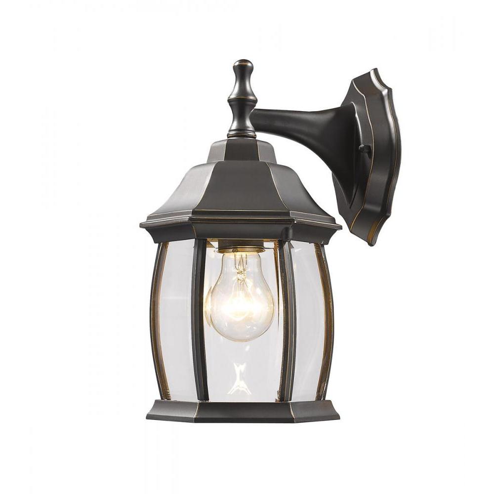 1 Light Outdoor Wall Light-Clear Beveled