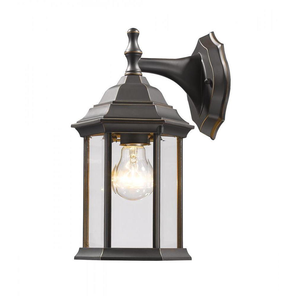 1 Light Outdoor Wall Light-Clear Beveled