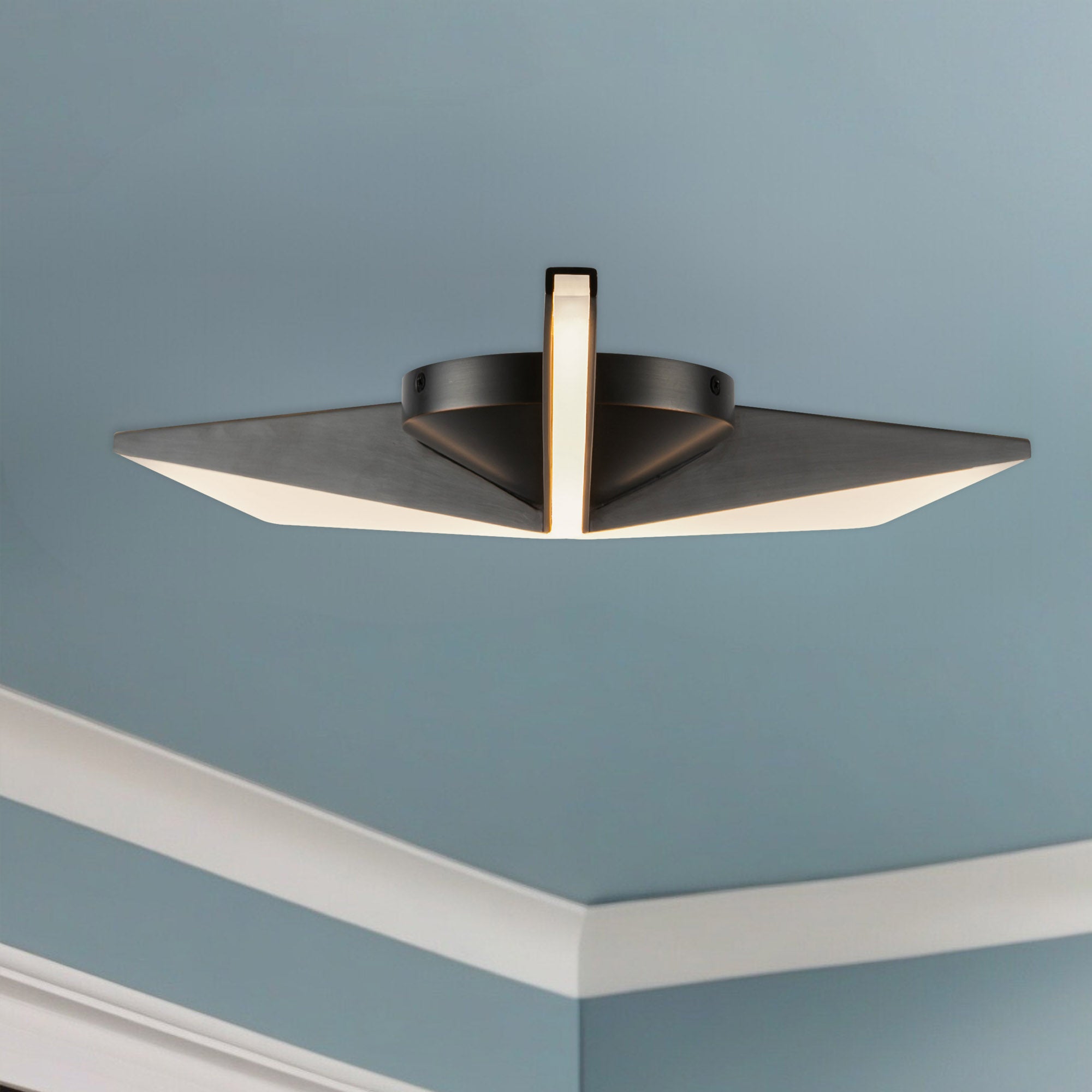 Tachi 18-in Urban Bronze LED Flush Mount