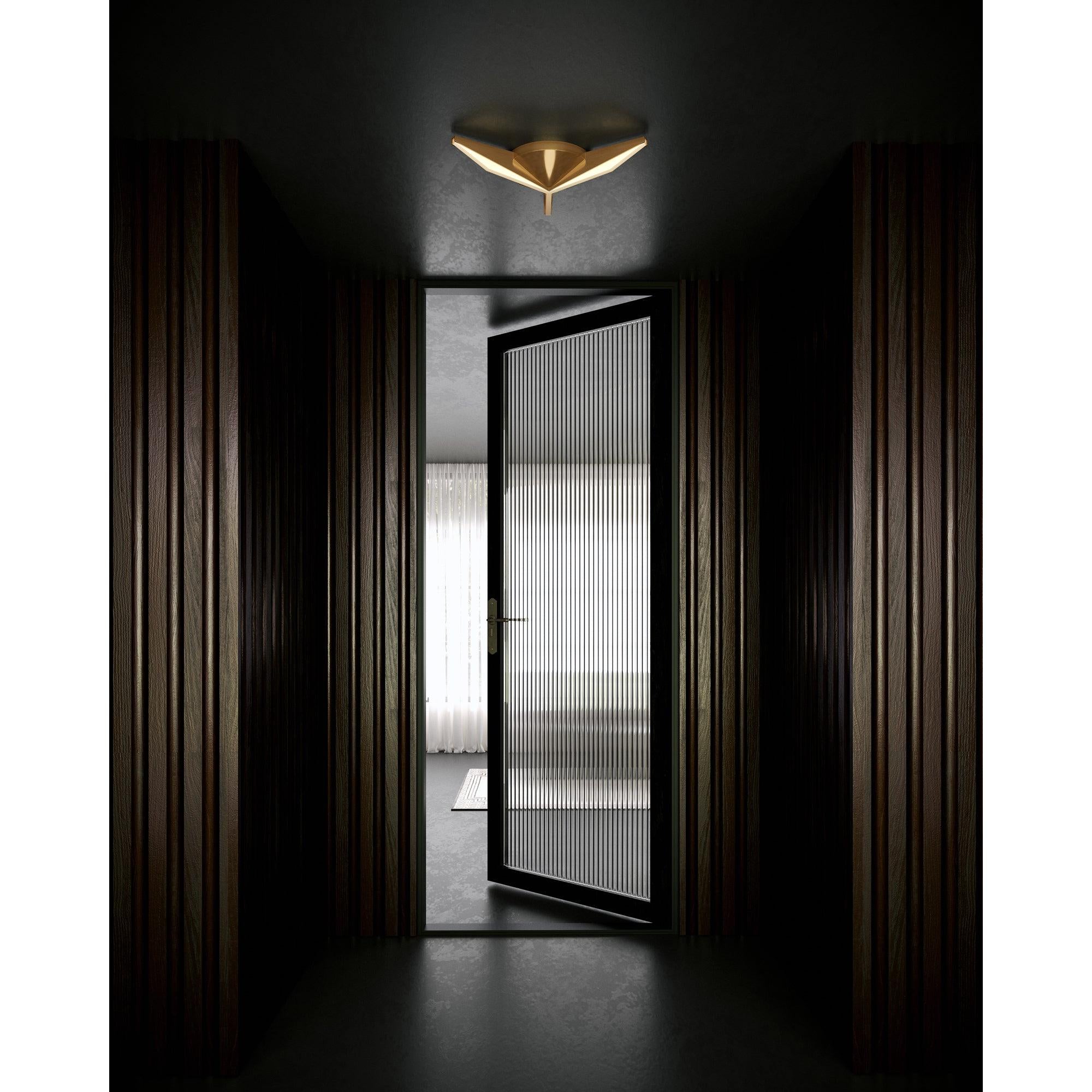 Tachi 18-in Vintage Brass LED Flush Mount