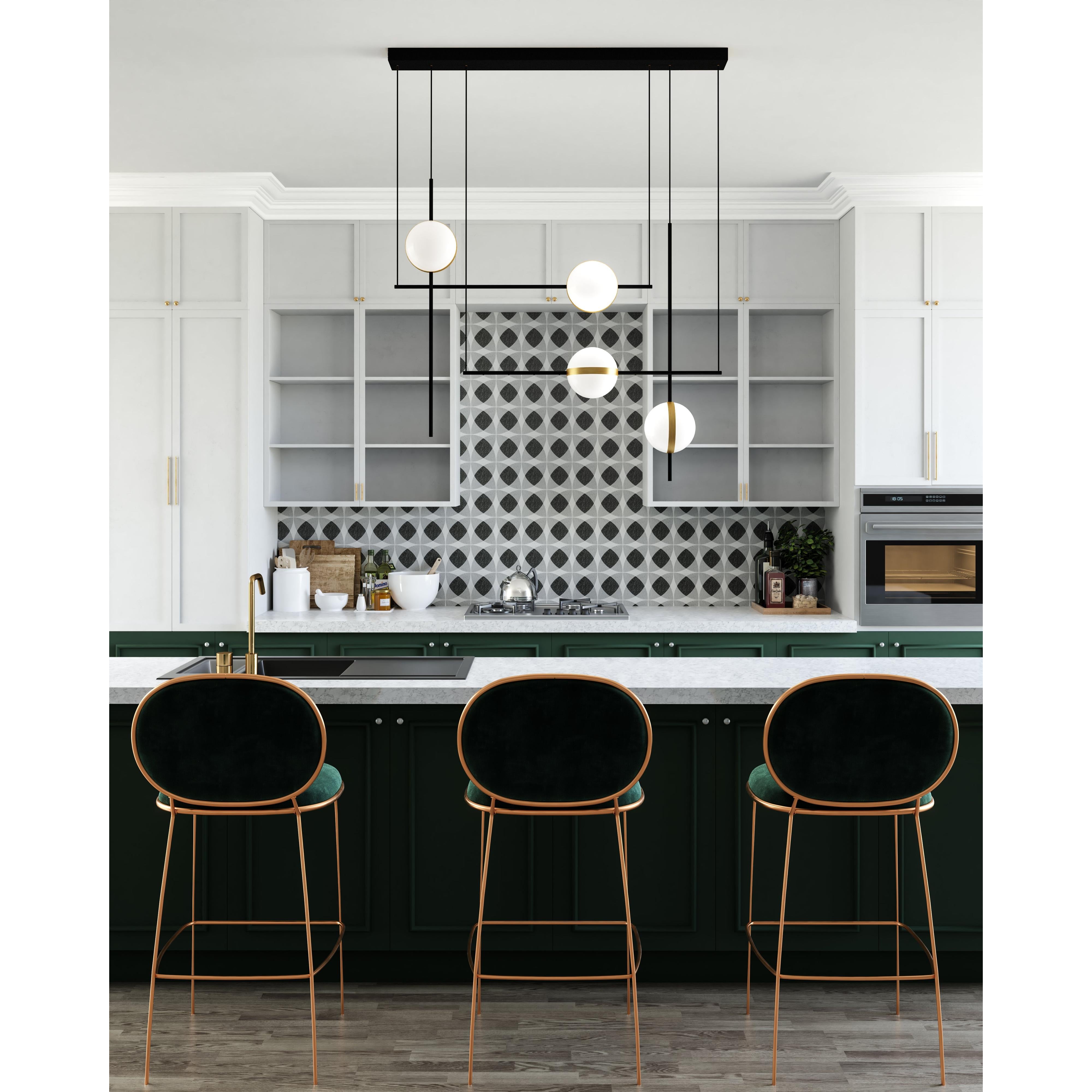 Tagliato 40-in Matte Black/Brushed Gold LED Linear Pendant
