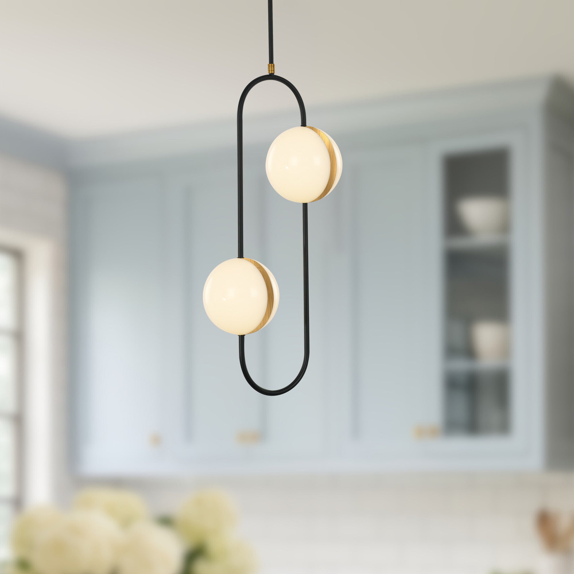 Tagliato 2 Head Matte Black/Brushed Gold LED Pendant