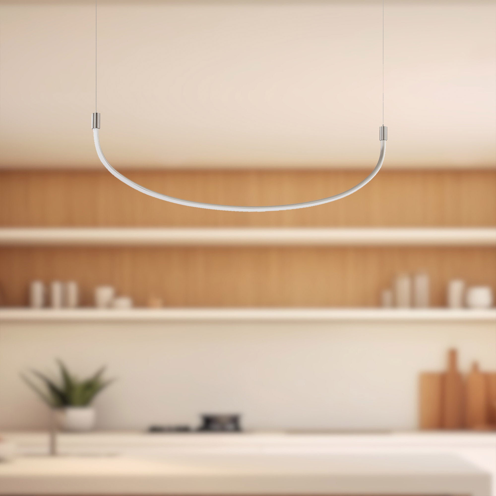 Talis 36-in Brushed Nickel LED Linear Pendant