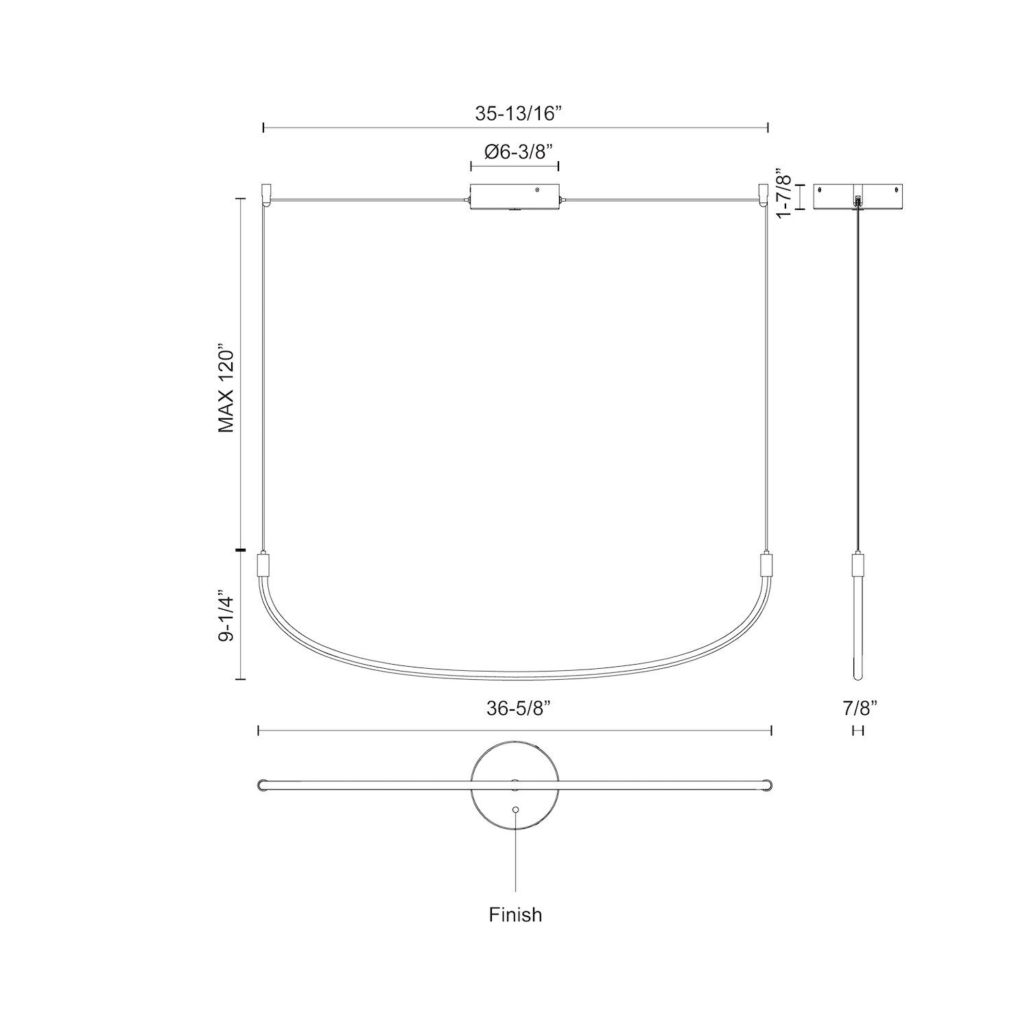Talis 36-in Brushed Nickel LED Linear Pendant