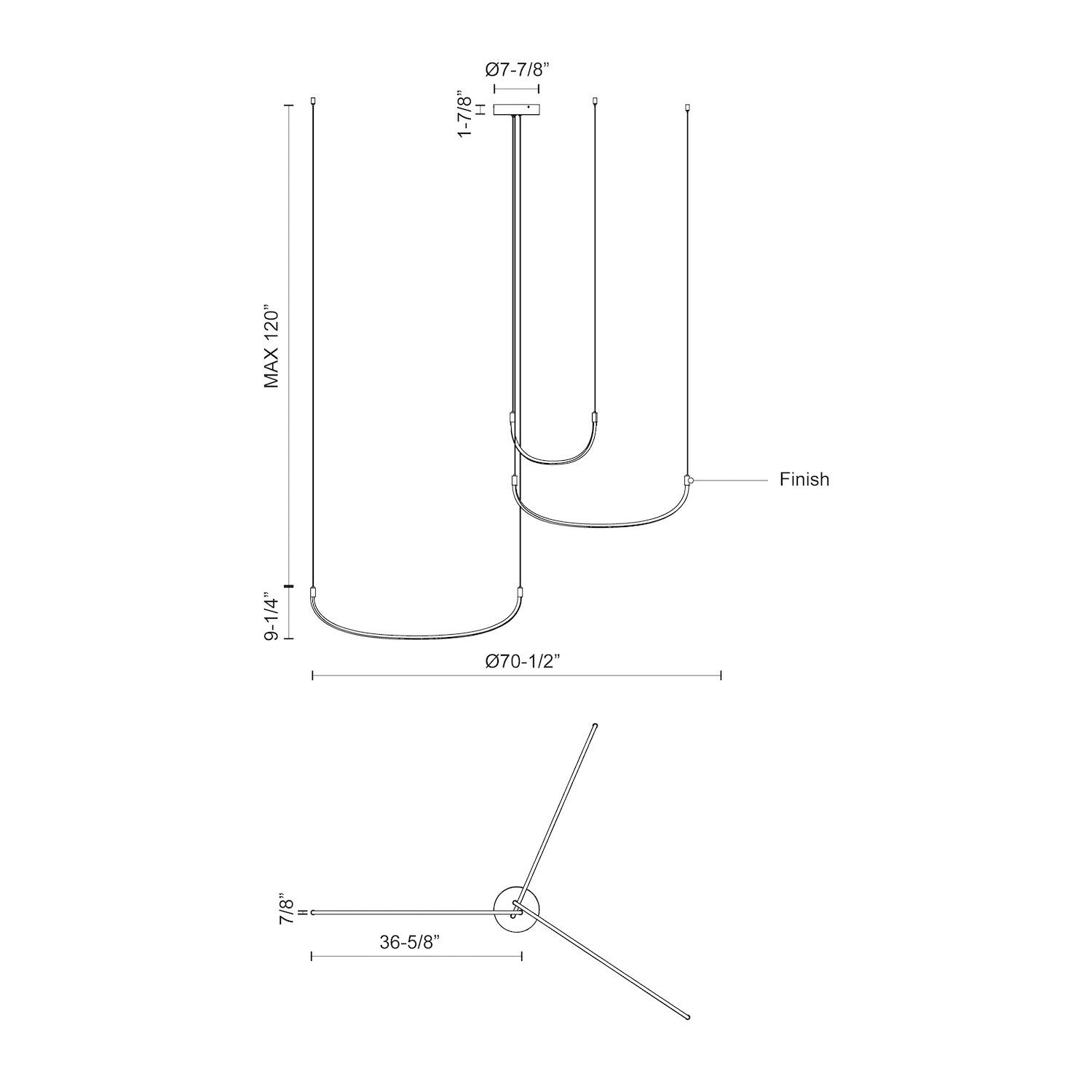 Talis 70-in Brushed Gold LED Multi Pendant