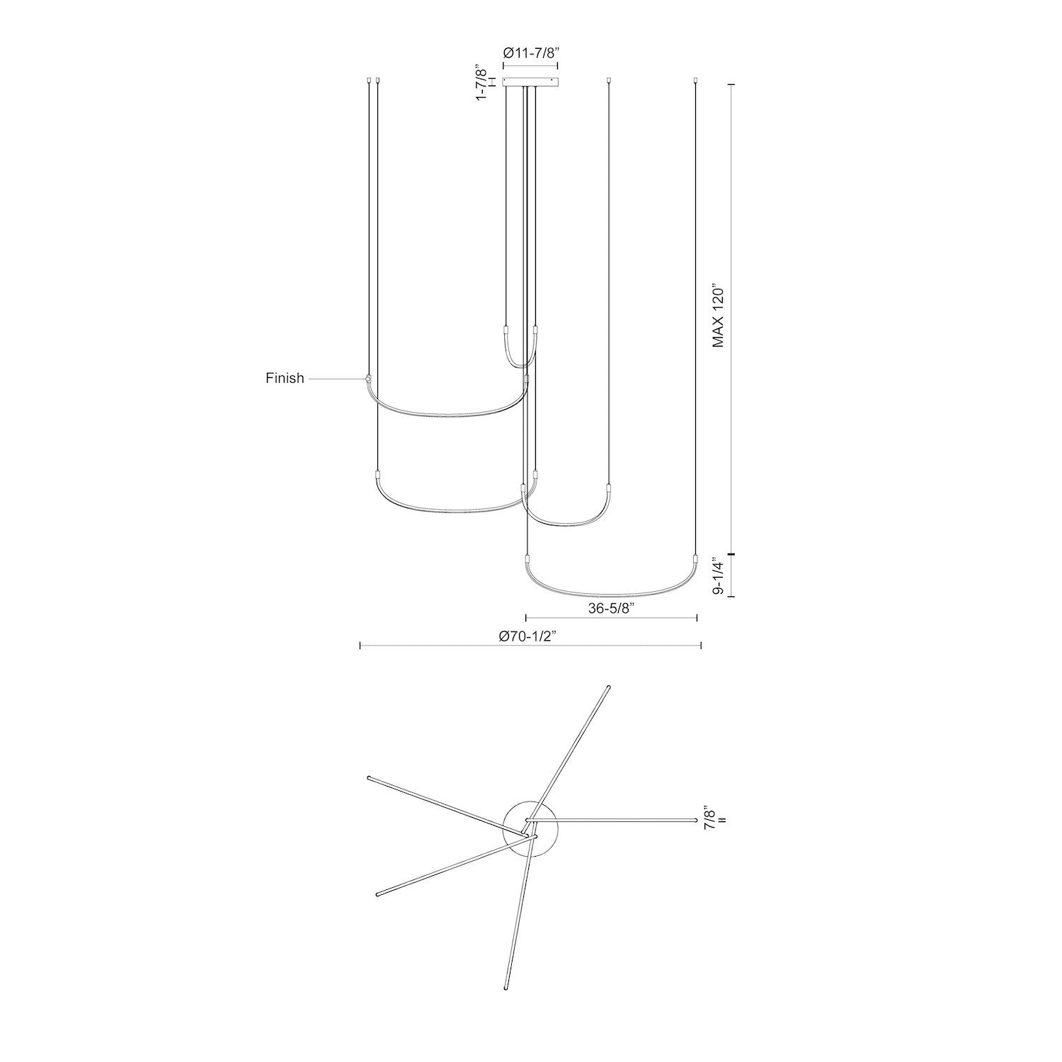 Talis 70-in Brushed Nickel LED Multi Pendant
