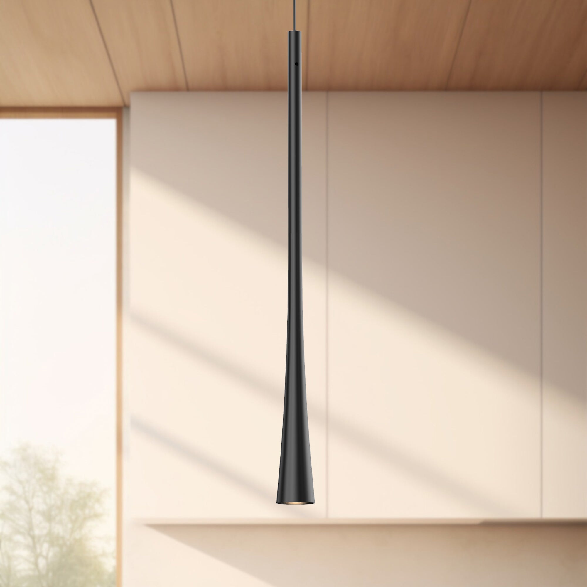 Taper 16-in Black LED Pendant