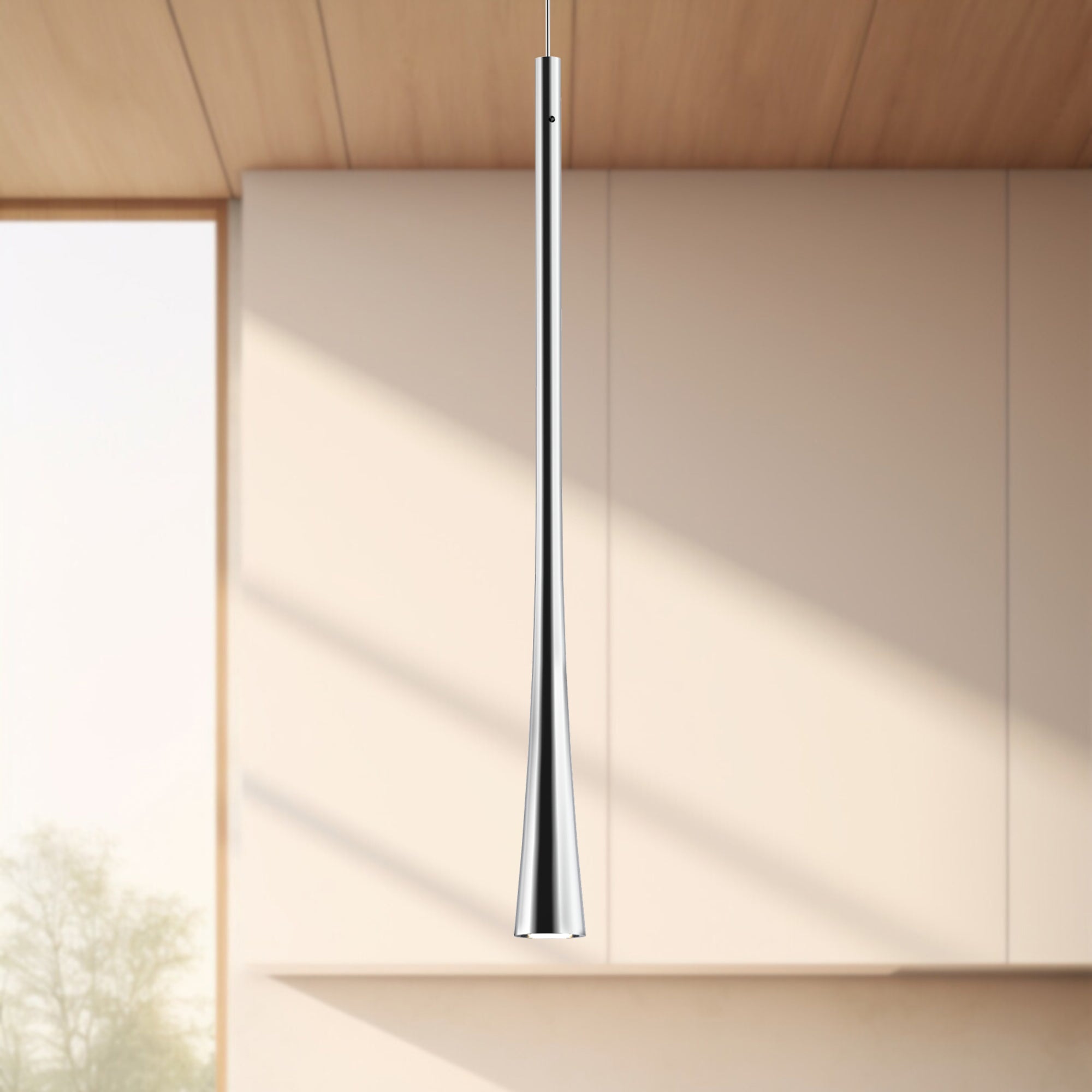 Taper 16-in Chrome LED Pendant