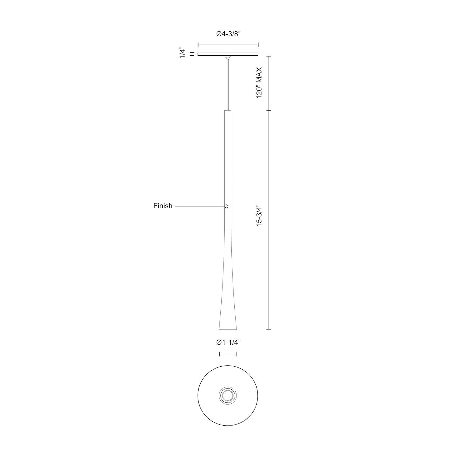 Taper 16-in Chrome LED Pendant