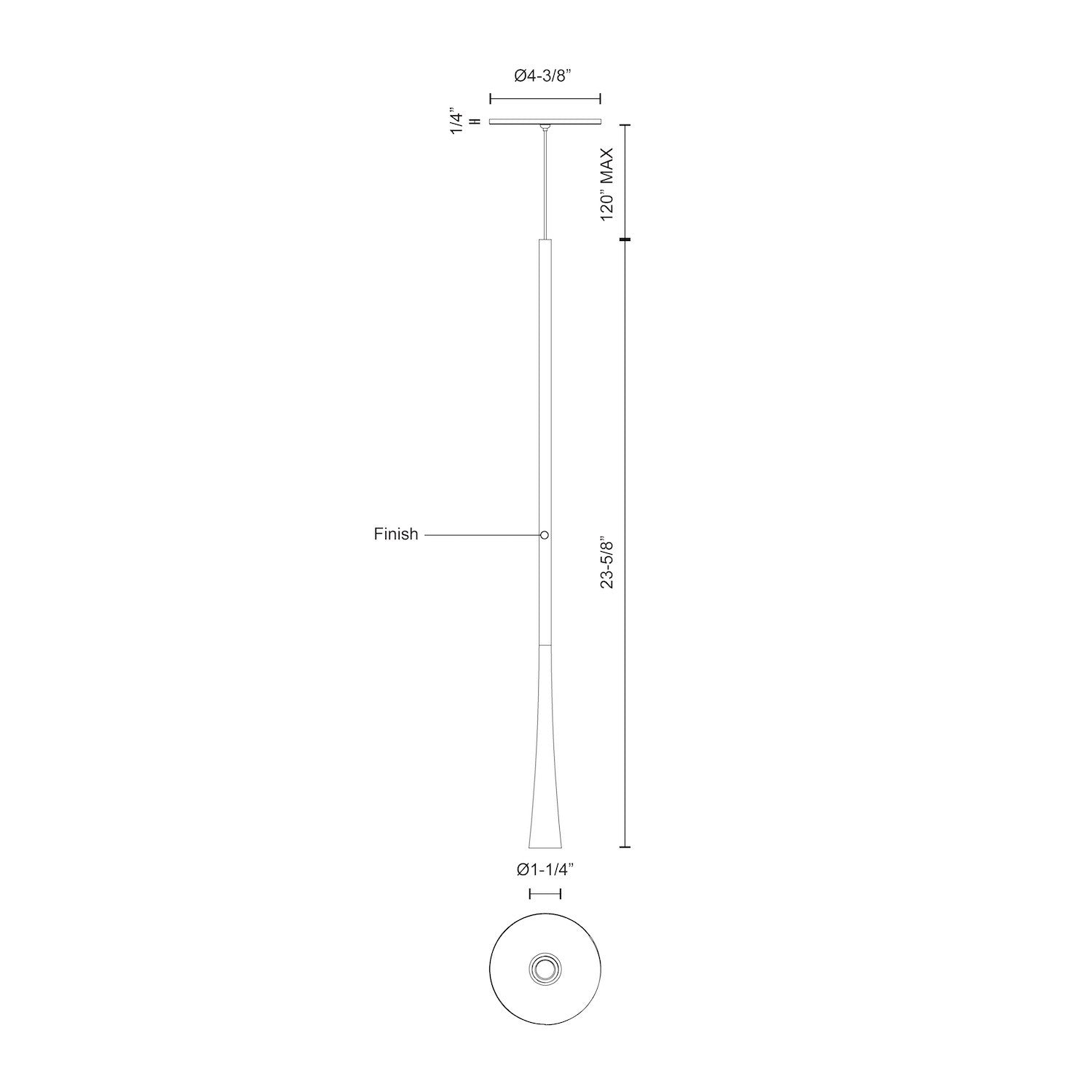 Taper 24-in Chrome LED Pendant