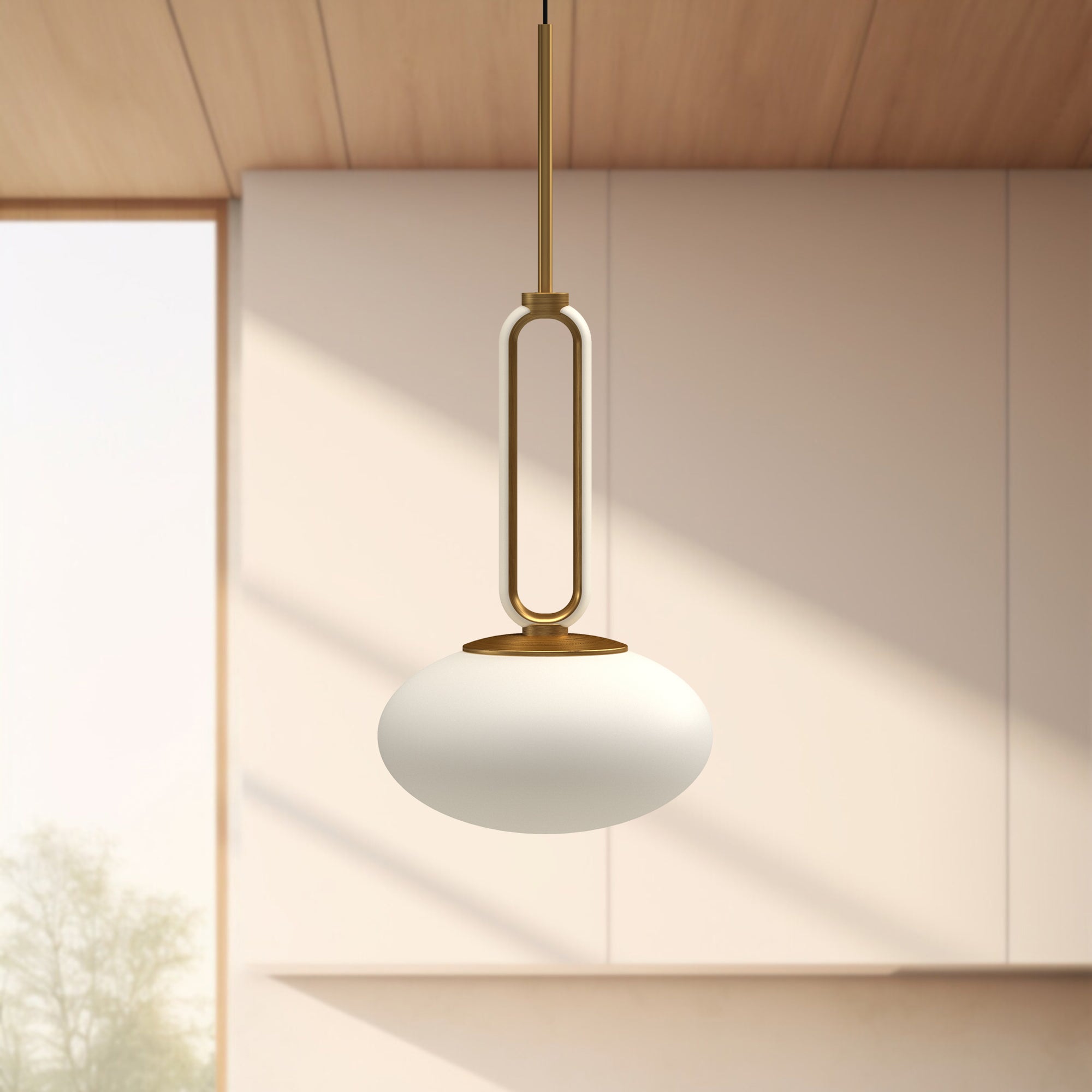 Tavira 6-in Brushed Gold LED Pendant