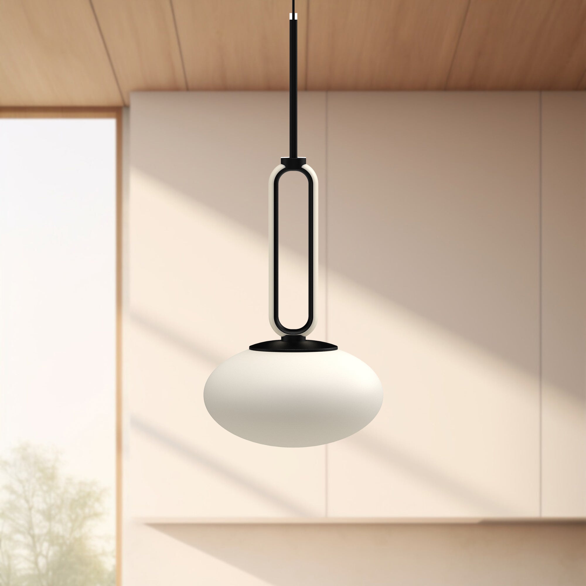 Tavira 6-in Black LED Pendant