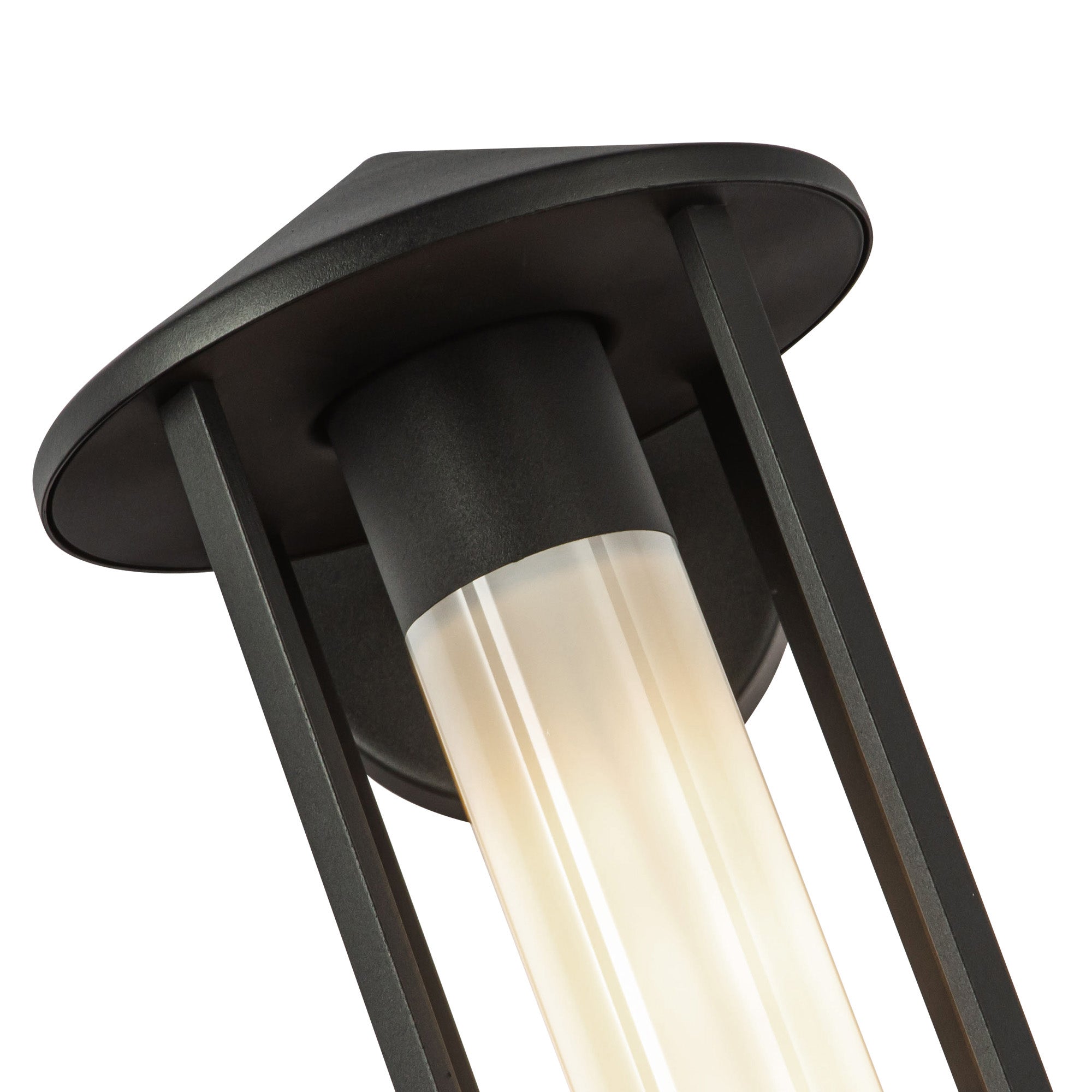 Tenko 12-in Black/Glossy Opal Glass 1 Light Exterior Wall