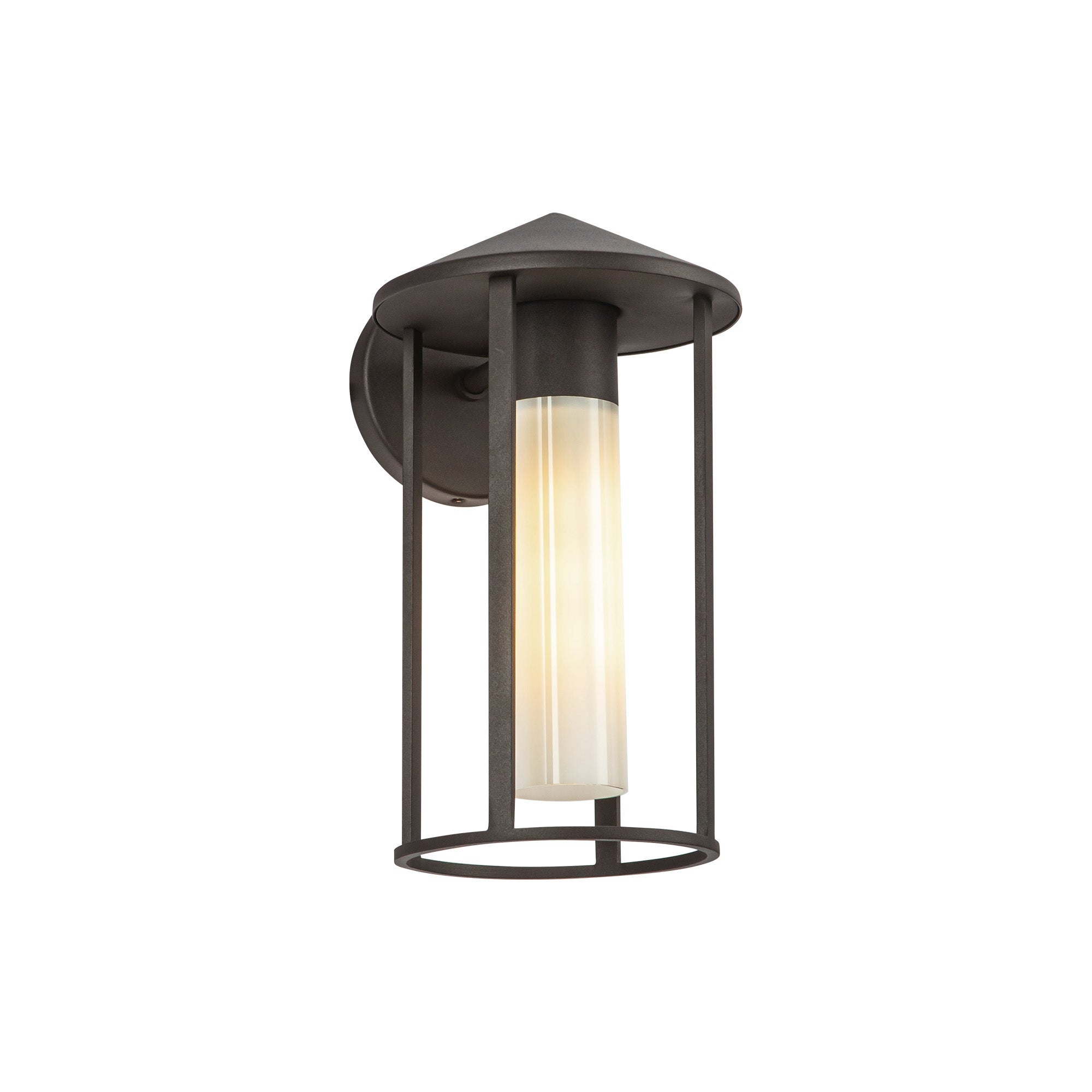 Tenko 12-in Bronze/Glossy Opal Glass 1 Light Exterior Wall