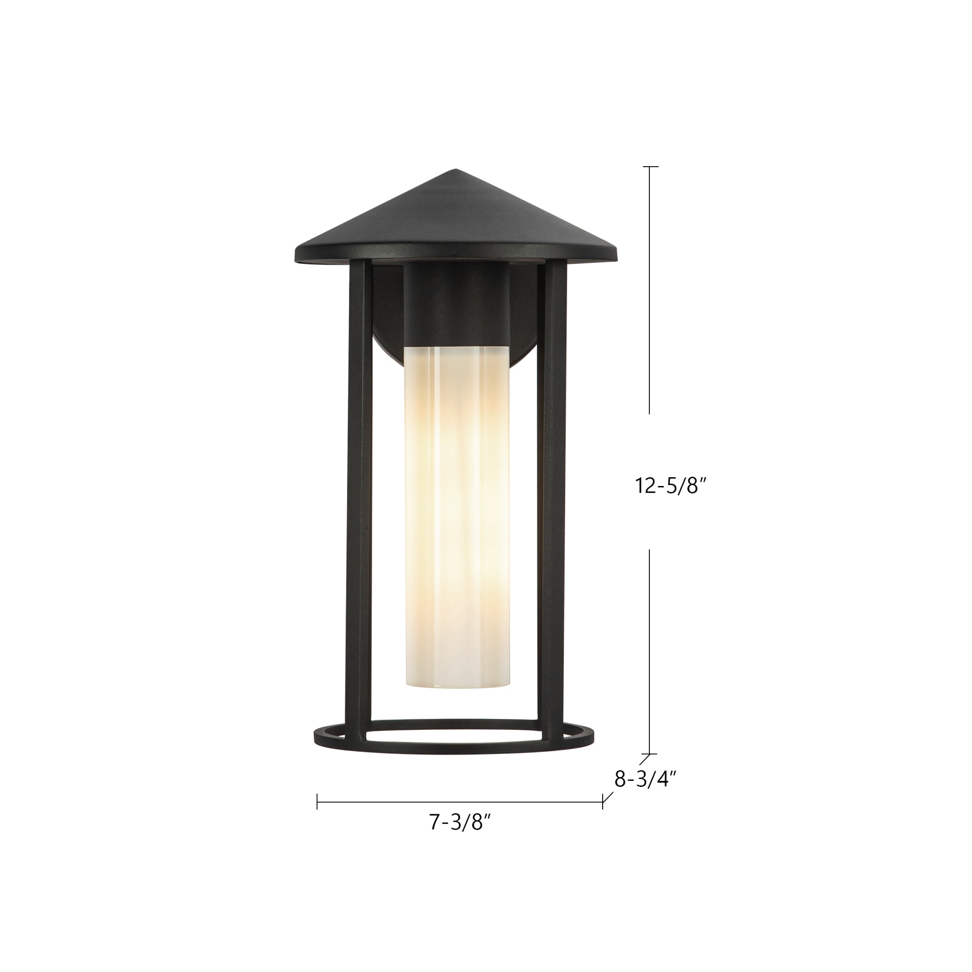 Tenko 12-in Bronze/Glossy Opal Glass 1 Light Exterior Wall