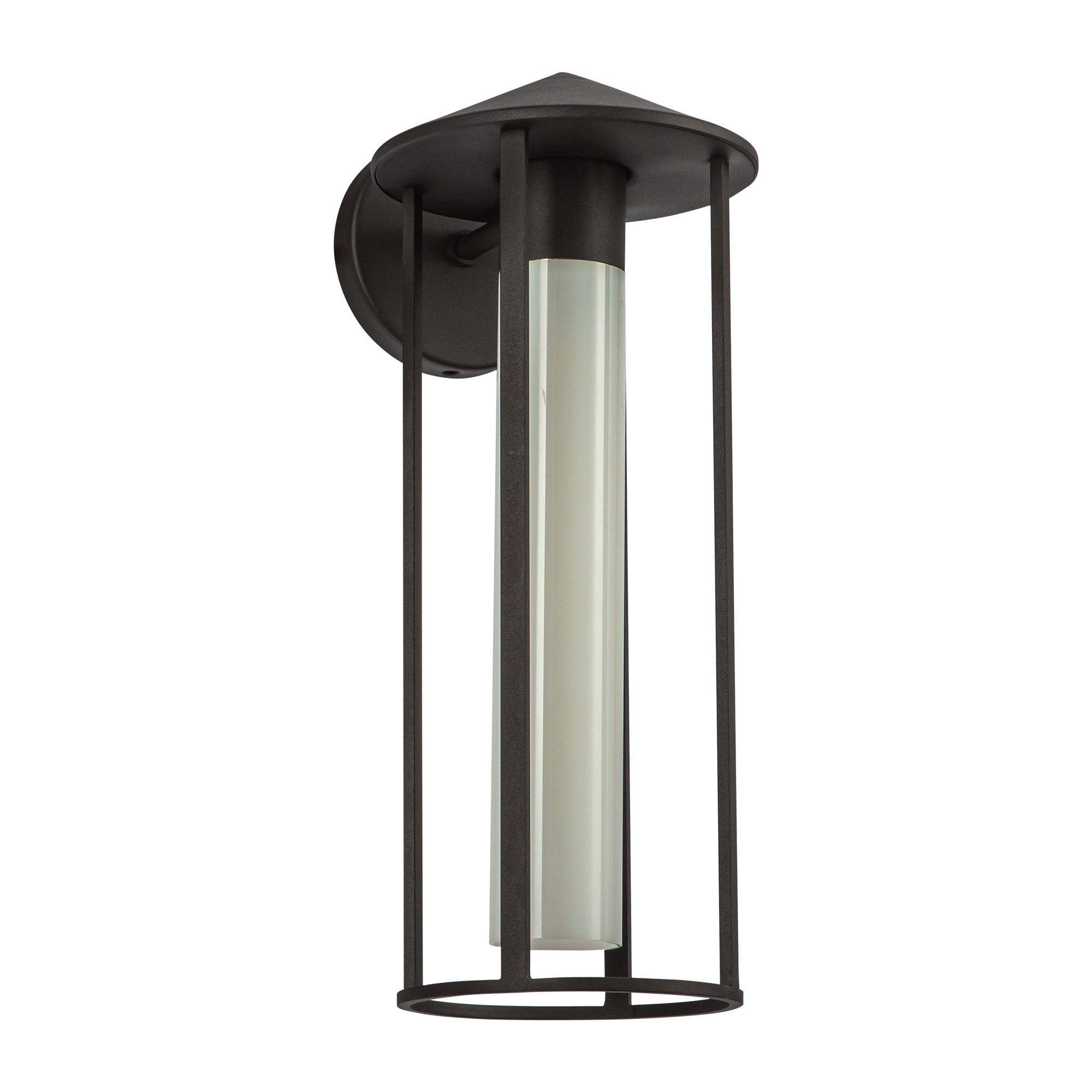 Tenko 18-in Bronze/Glossy Opal Glass 1 Light Exterior Wall