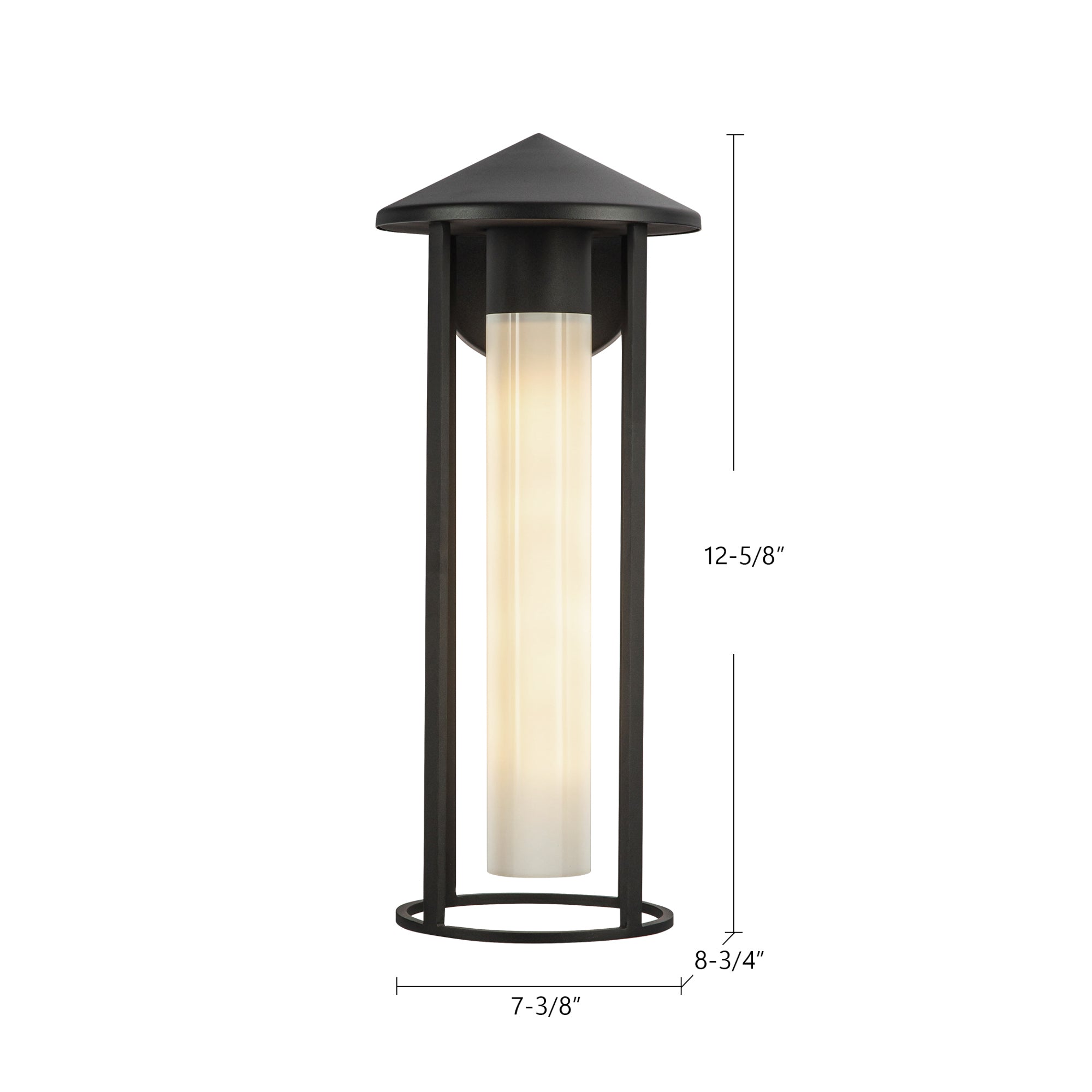 Tenko 18-in Bronze/Glossy Opal Glass 1 Light Exterior Wall
