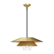 Tetsu 20-in Brushed Gold/Clear Glass 1 Light Pendant