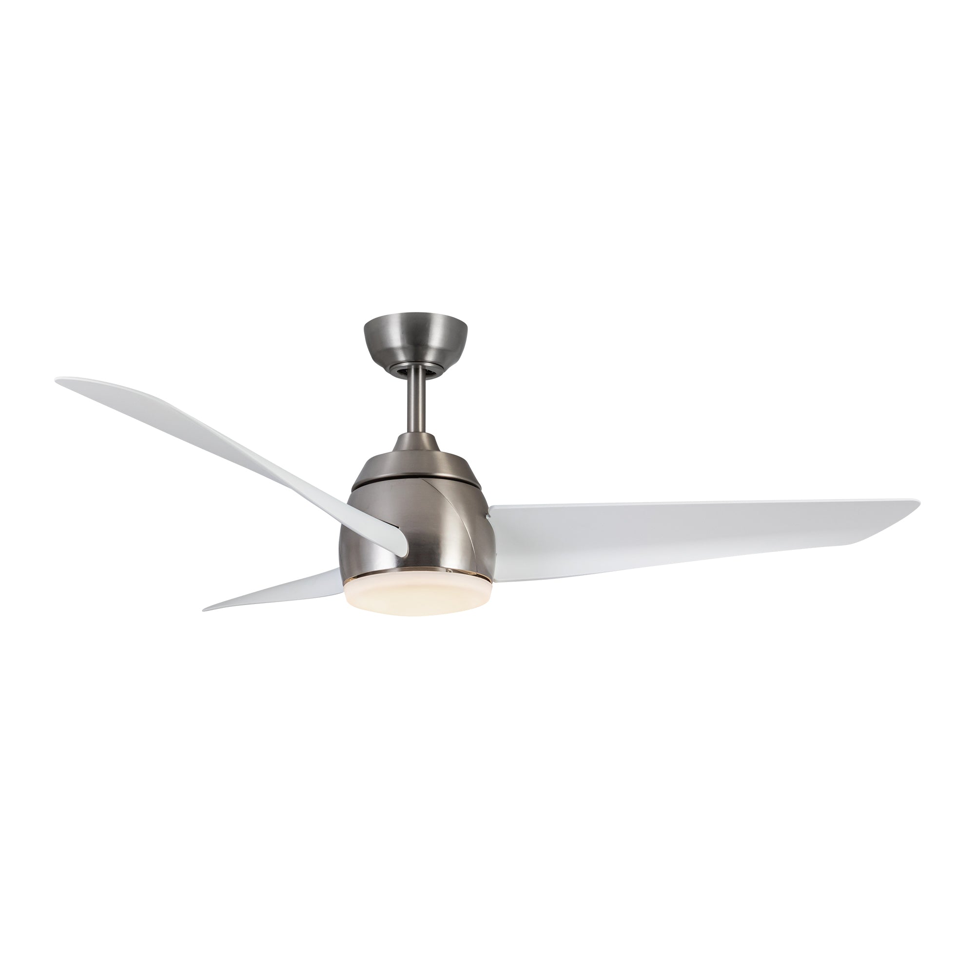 Thalia 54-in Brushed Nickel/Matte White LED Ceiling Fan