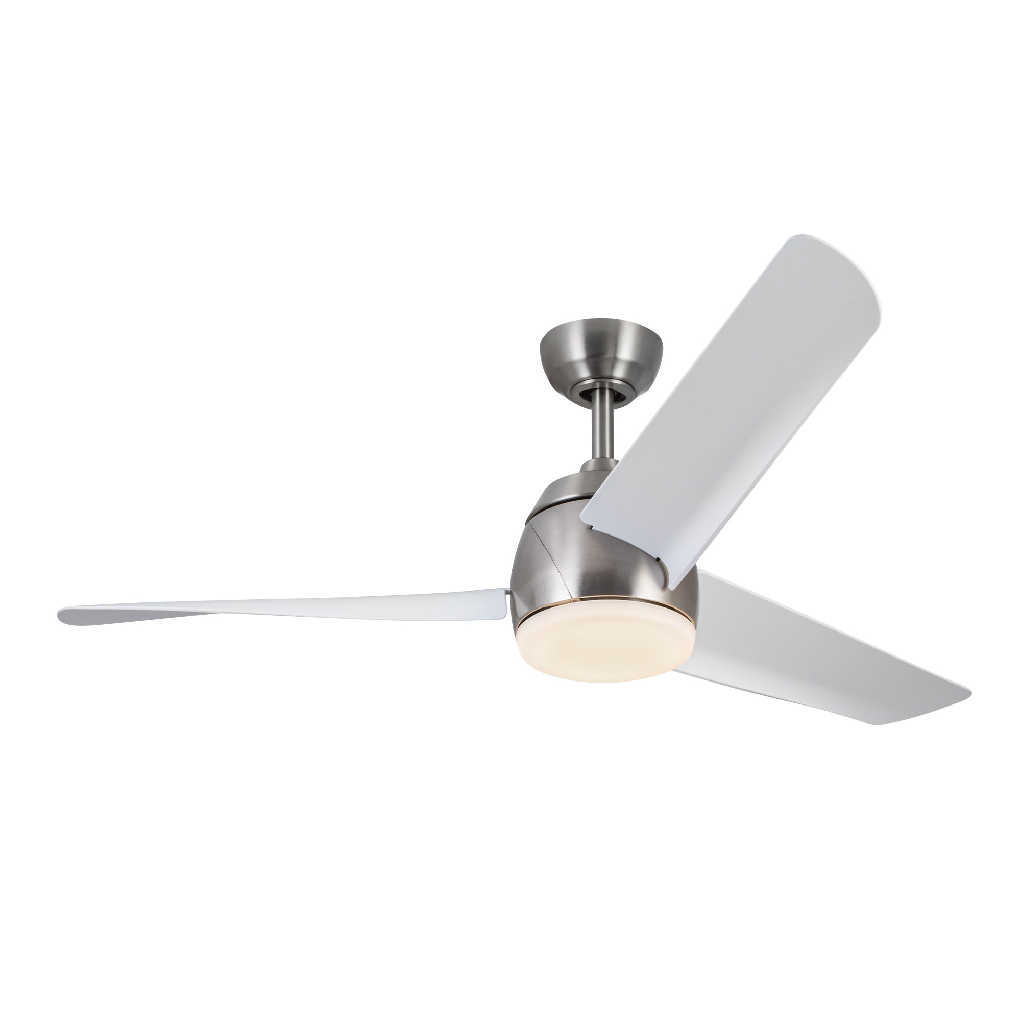 Thalia 54-in Brushed Nickel/Matte White LED Ceiling Fan
