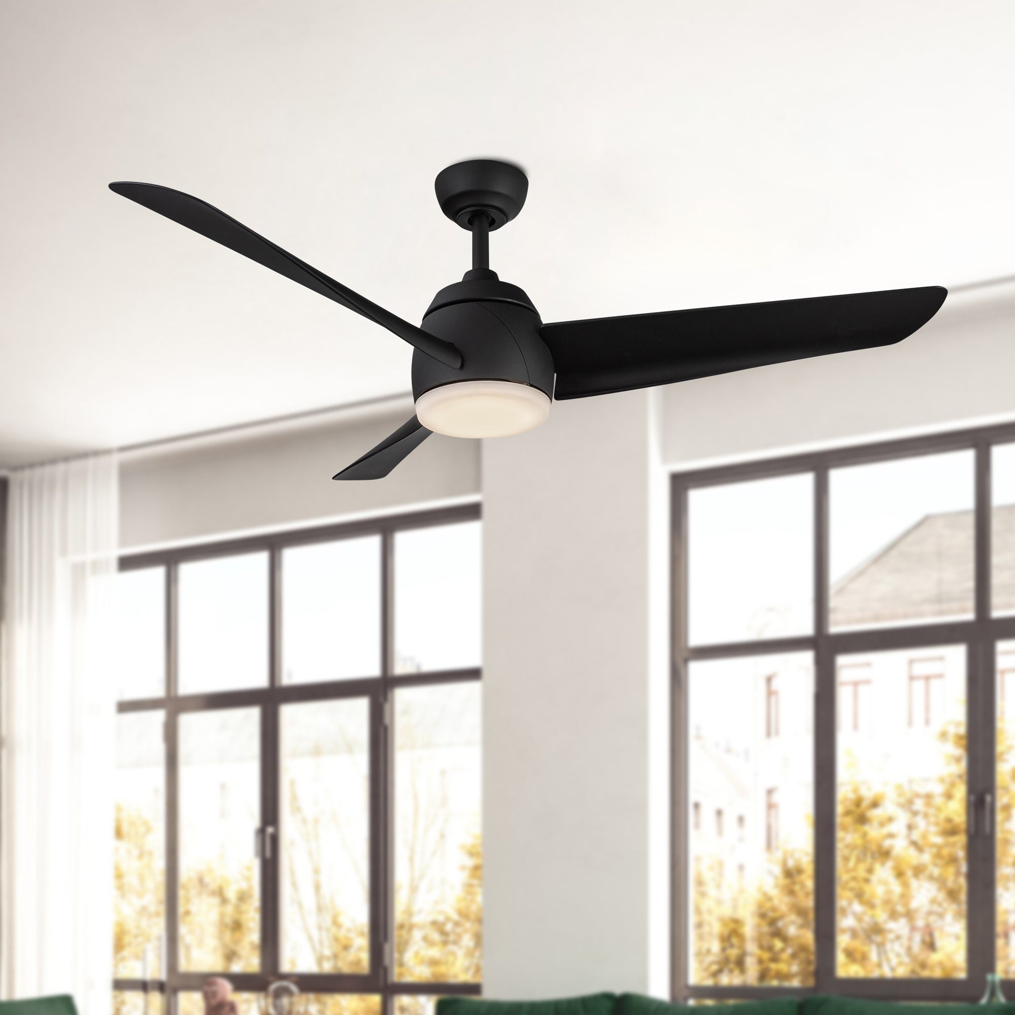 Thalia 54-in Matte Black LED Ceiling Fan