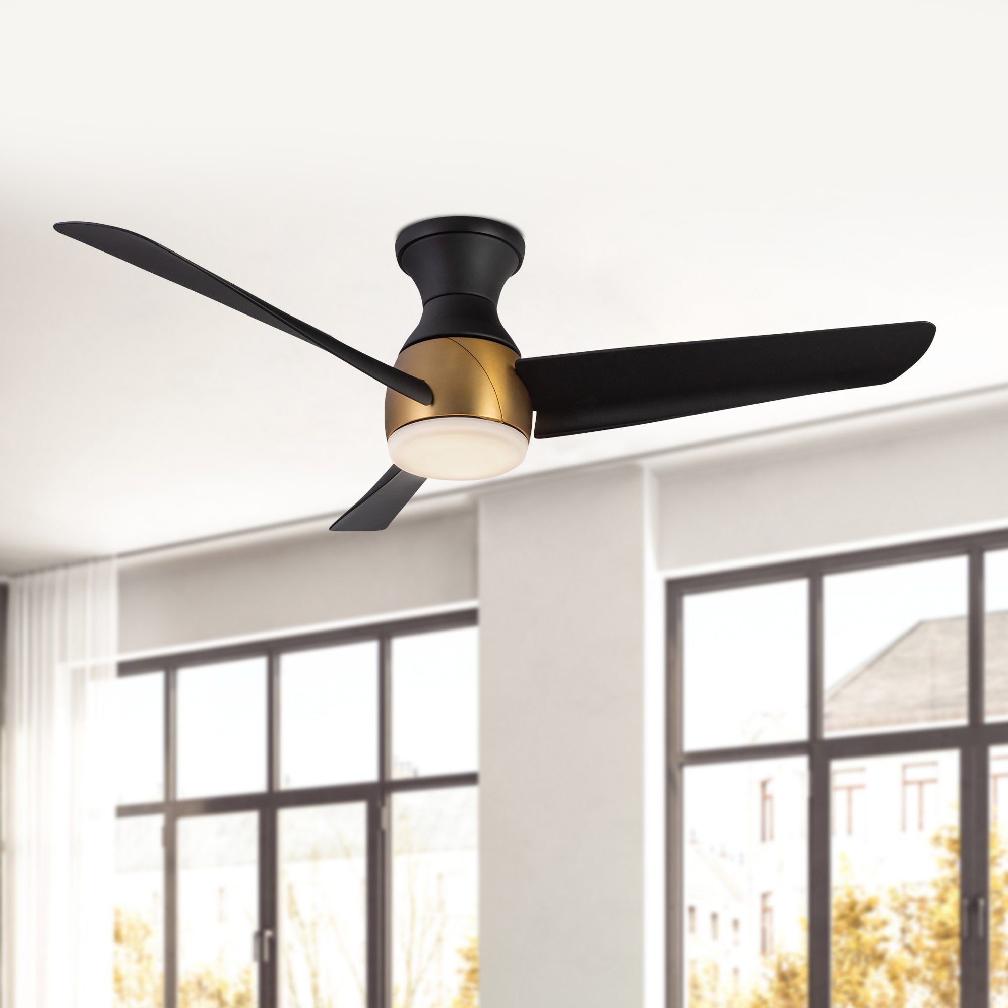 Thalia 54-in Brushed Gold/Matte Black LED Hugger Fan
