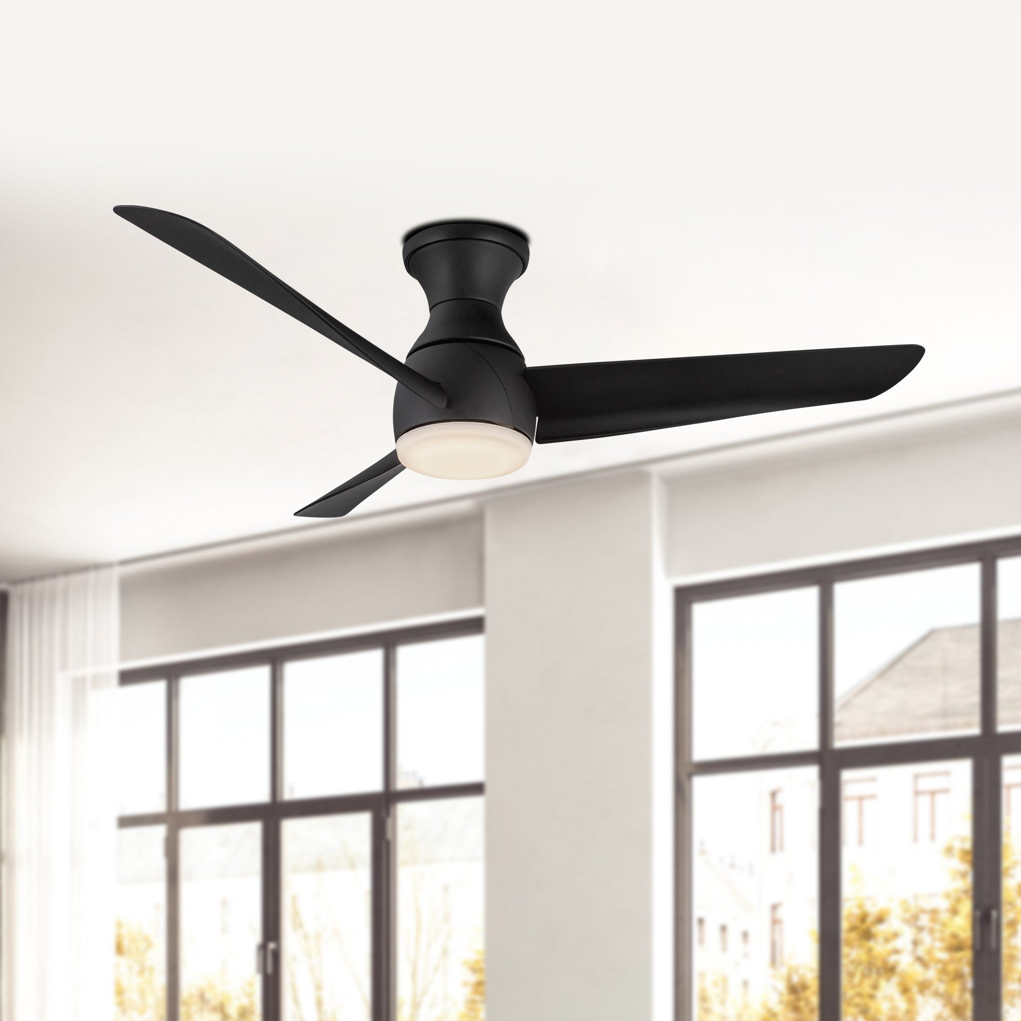Thalia 54-in Matte Black LED Hugger Fan