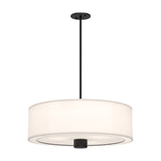 Alora Mood Lighting Theo PD547924MBWL Pendant, 3 Lights, Matte Black/White Linen