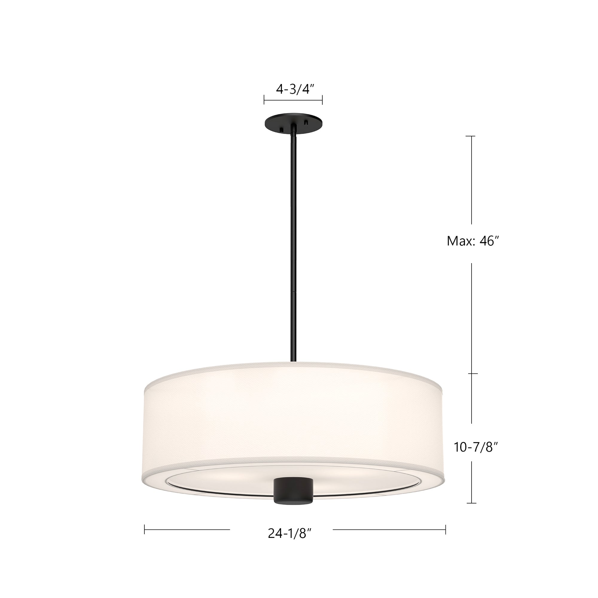 Theo 24-in Aged Gold/White Linen 3 Lights Pendant