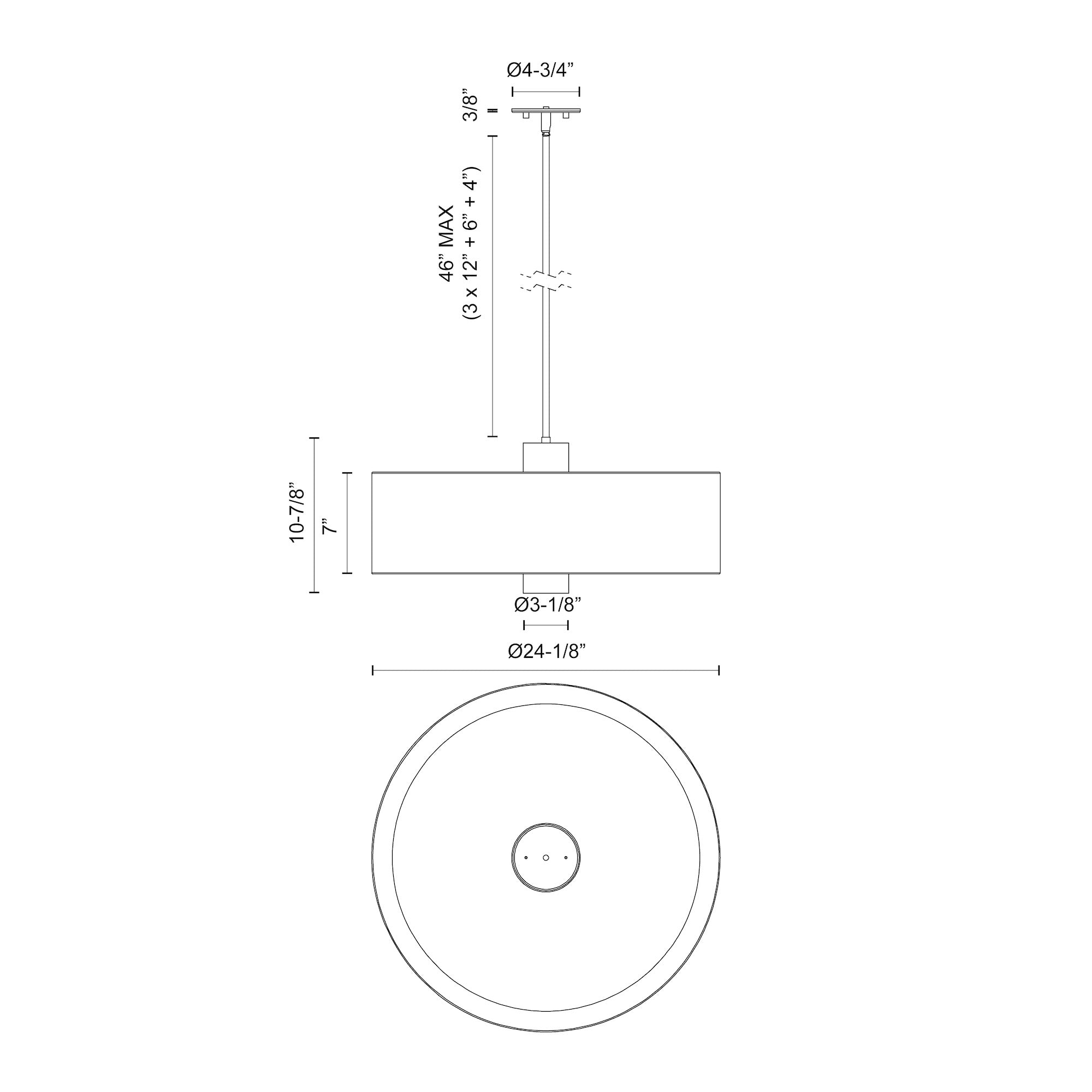 Theo 24-in Aged Gold/White Linen 3 Lights Pendant