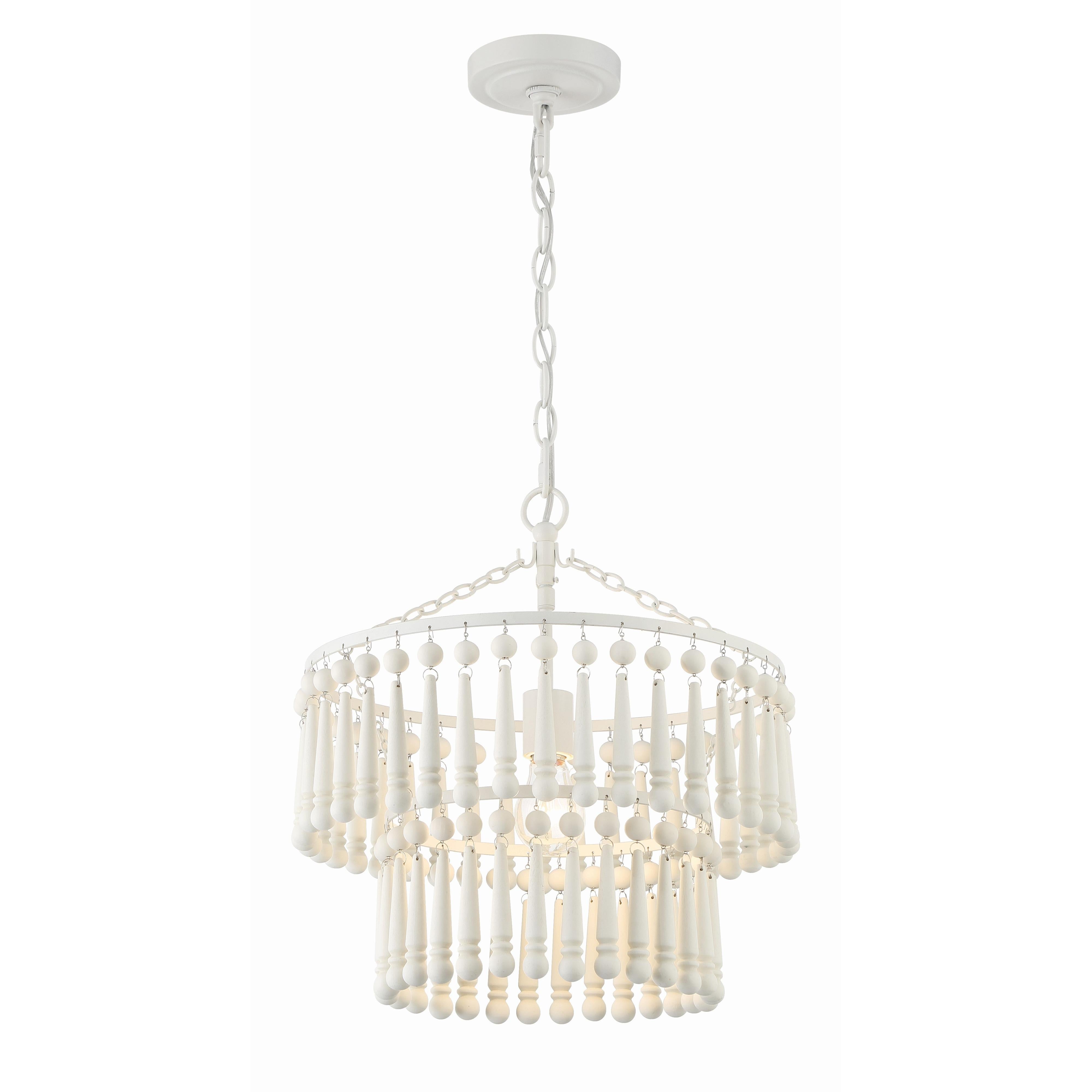 Crystorama Tiana TIA-7100-MT – 15.5 Inch – 1 Light – Chandelier – Matte White – Damp Rated